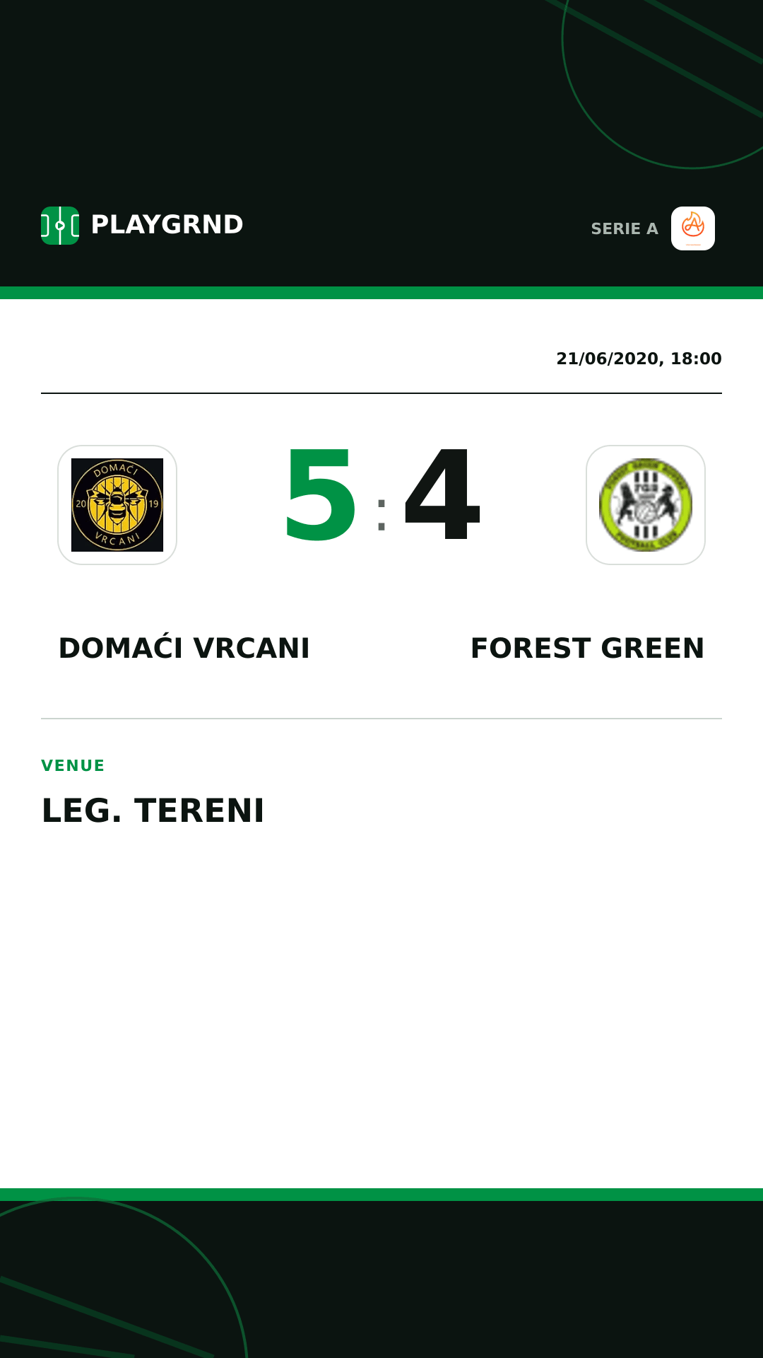Instagram artwork: Domaći Vrcani 5:4 Forest Green