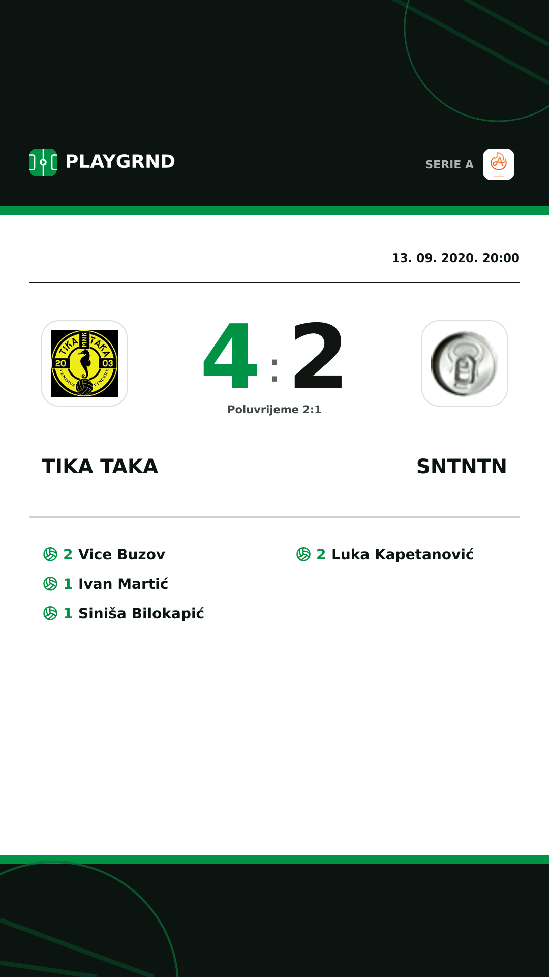 Instagram slika: Tika Taka 4:2 Sntntn