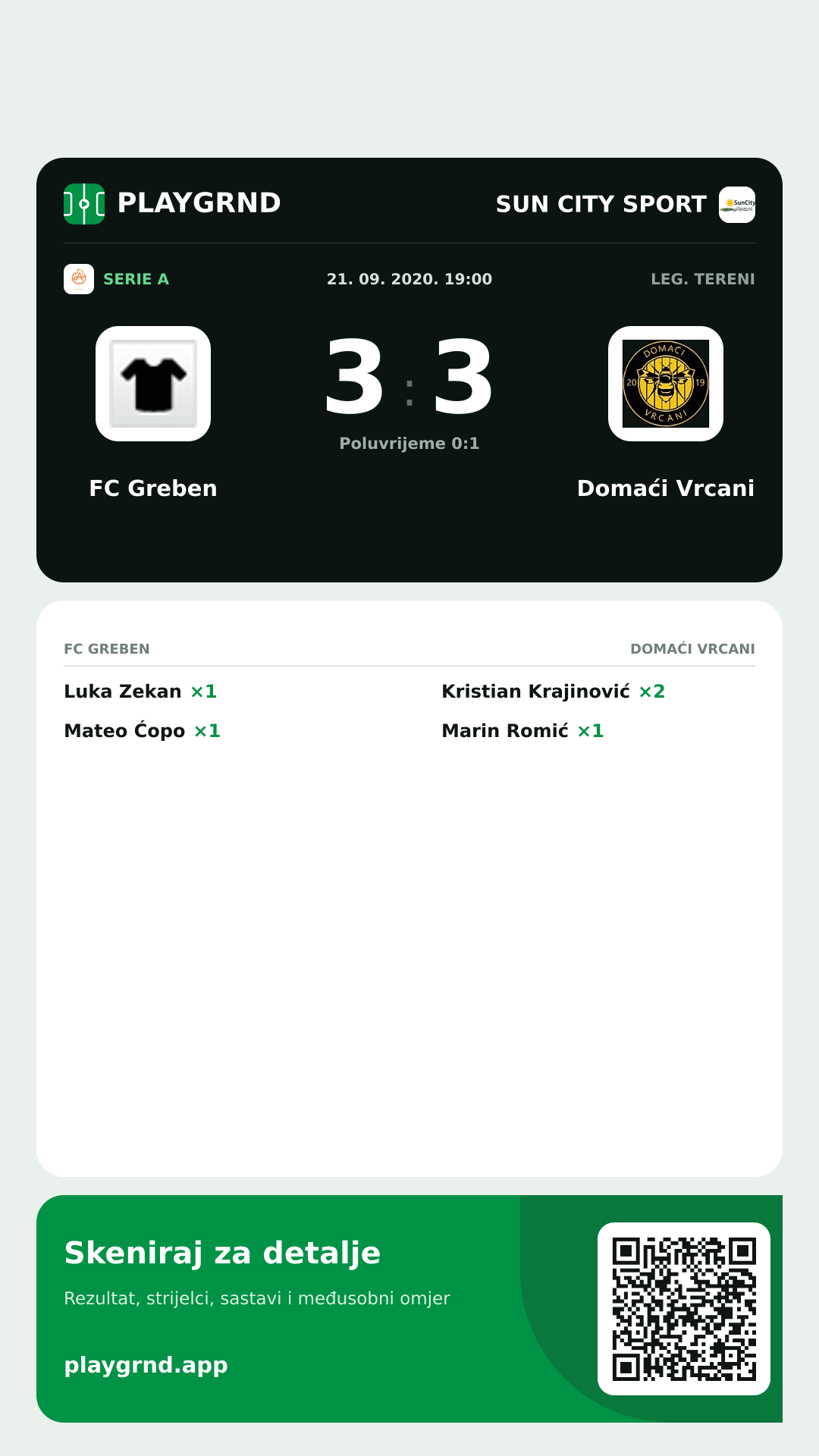 Story slika: FC Greben 3:3 Domaći Vrcani