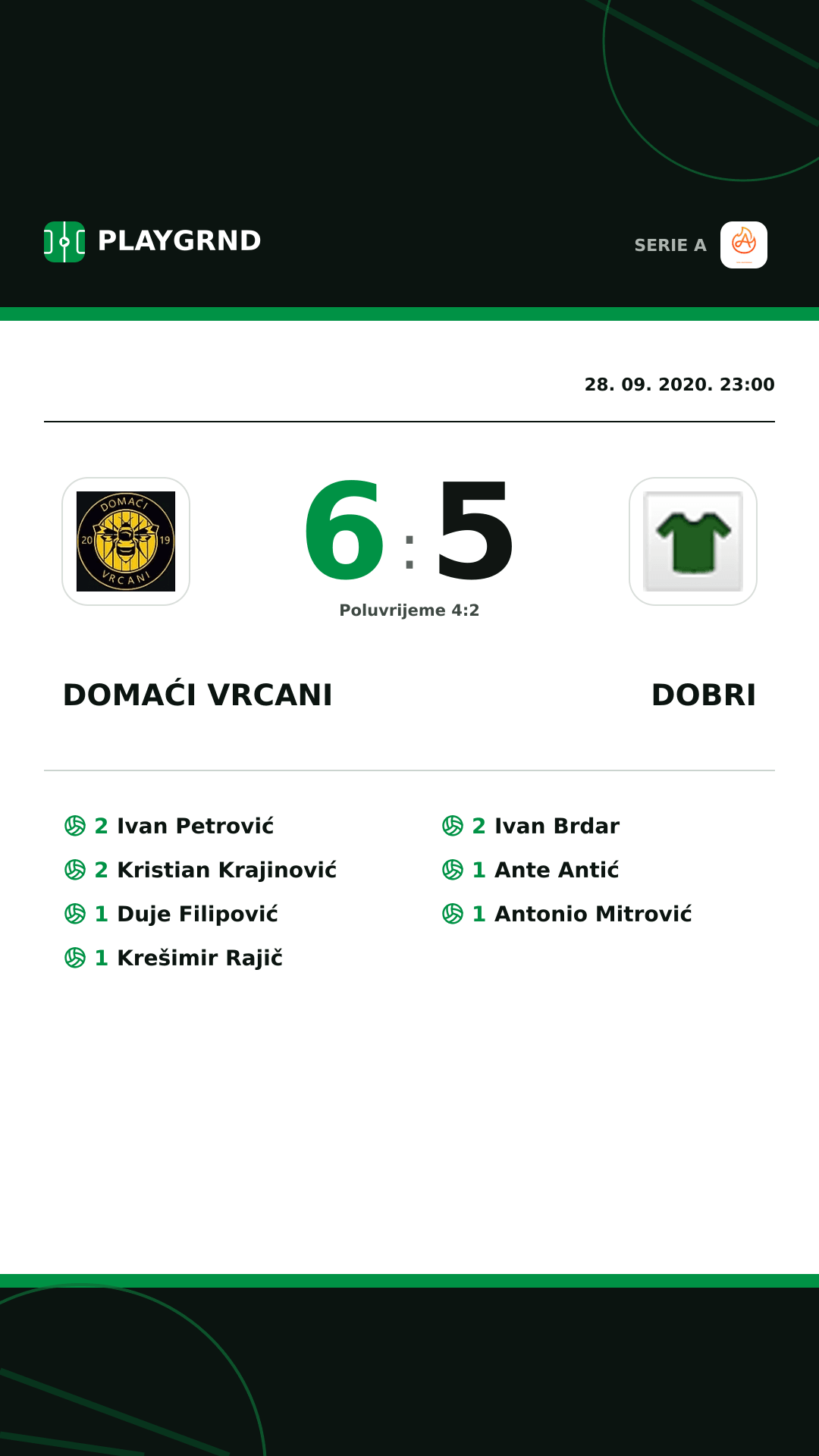 Instagram slika: Domaći Vrcani 6:5 Dobri