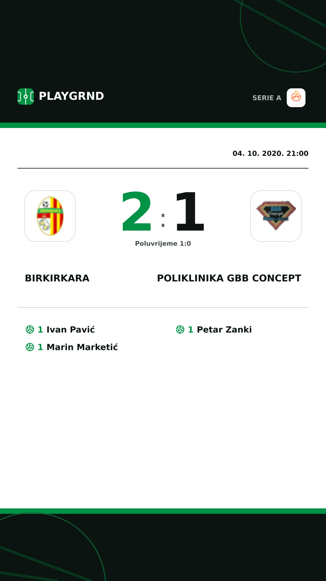 Instagram slika: Birkirkara 2:1 Poliklinika Gbb Concept
