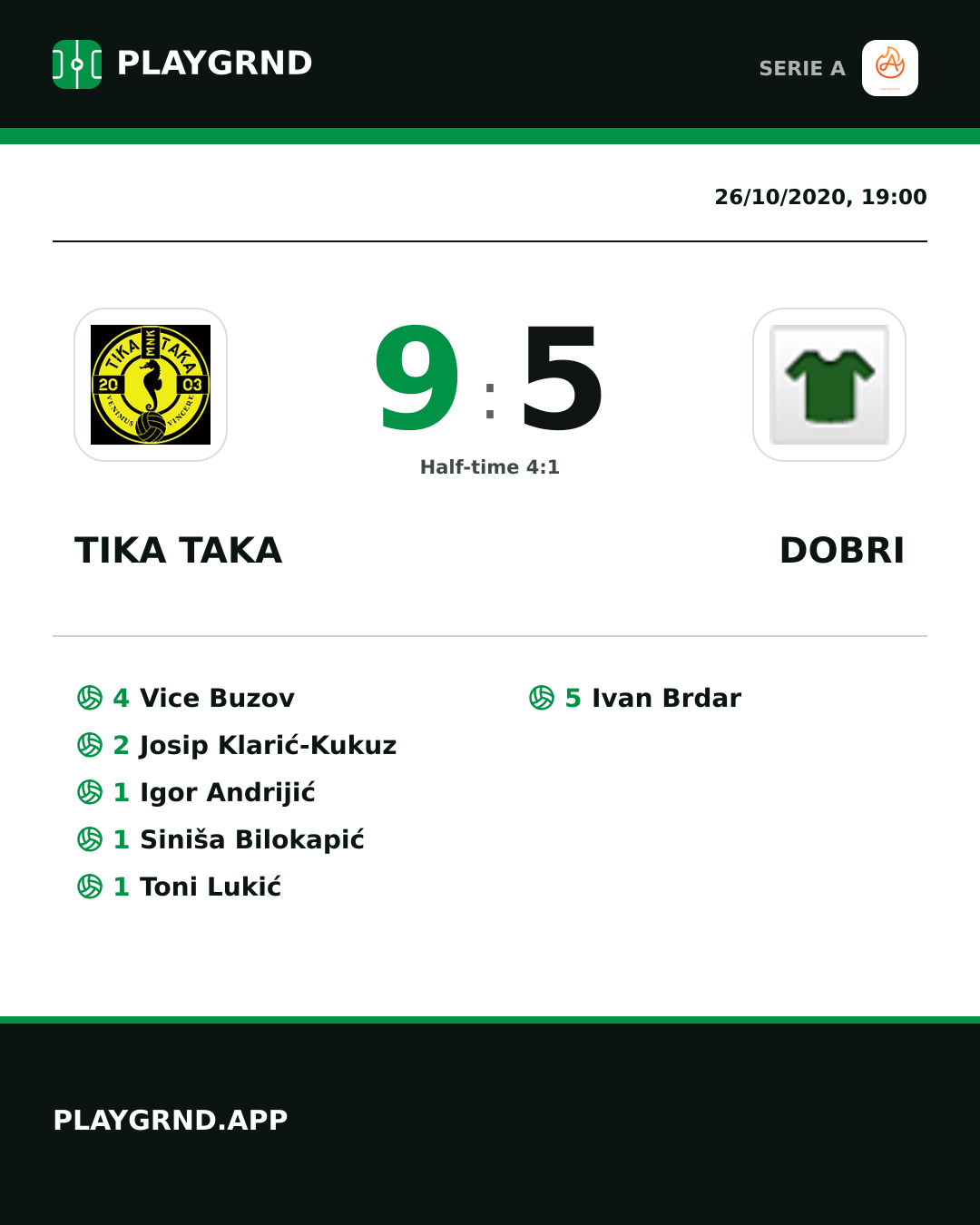 Instagram artwork: Tika Taka 9:5 Dobri