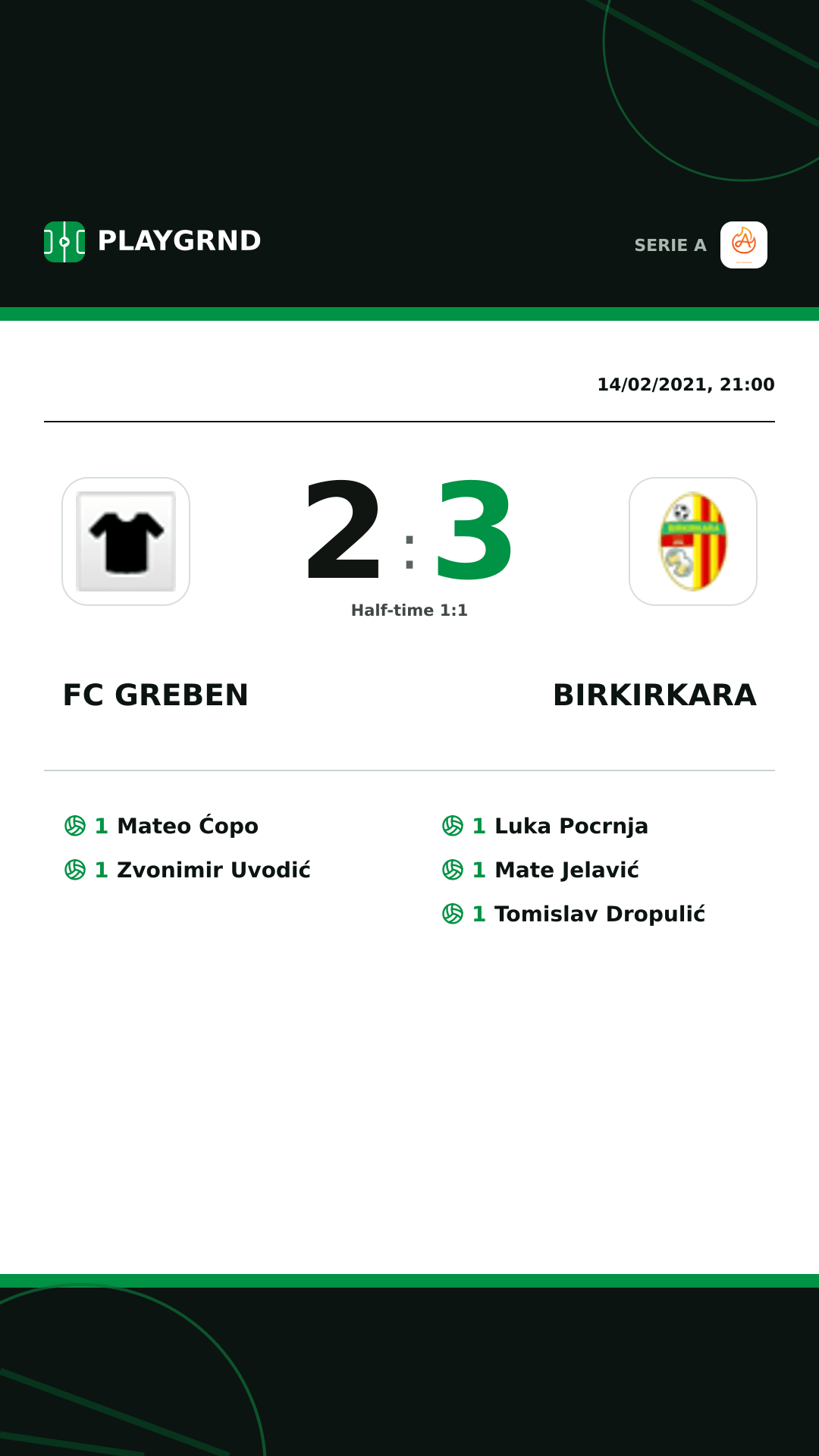 Instagram artwork: FC Greben 2:3 Birkirkara
