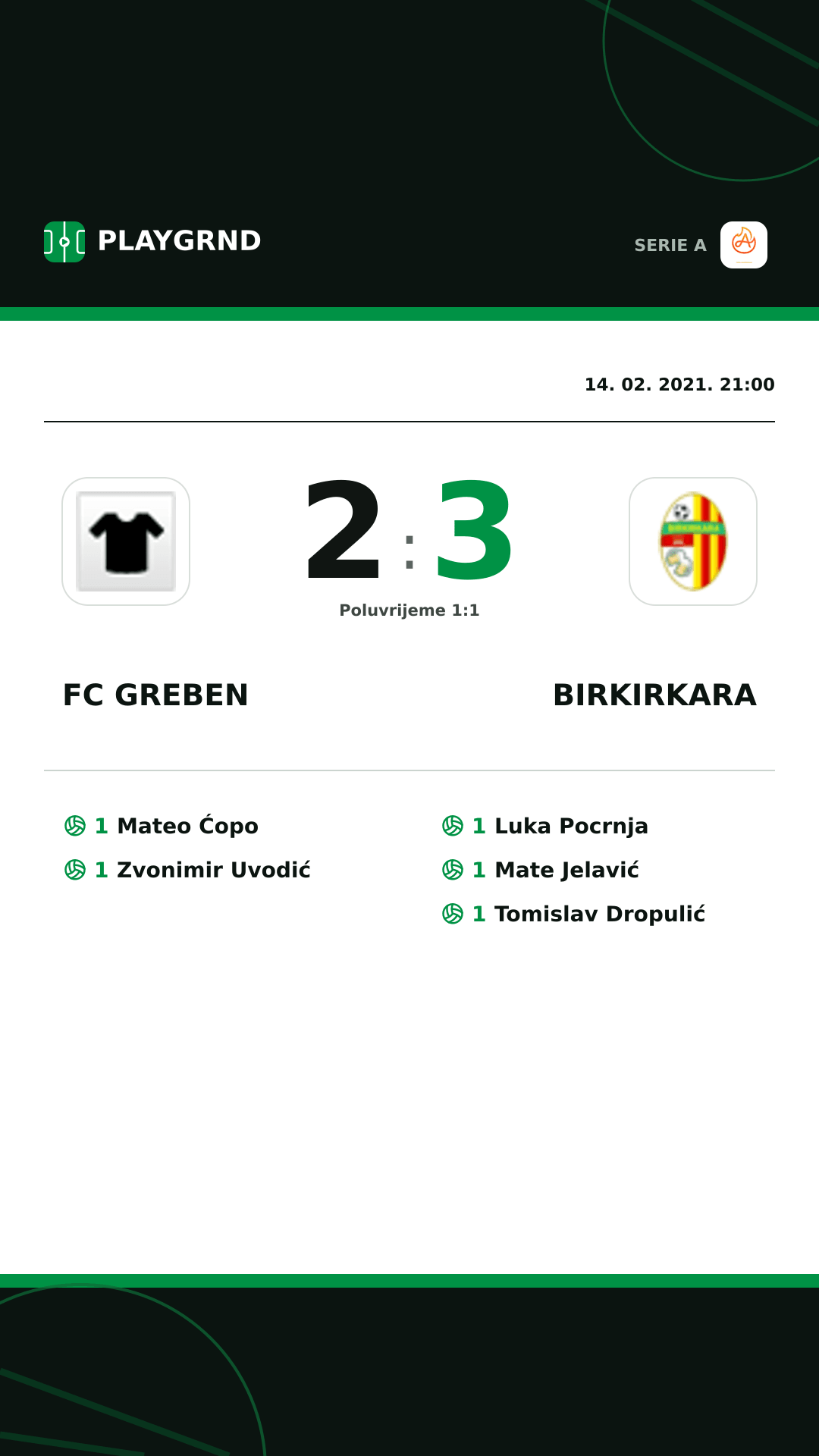 Instagram slika: FC Greben 2:3 Birkirkara