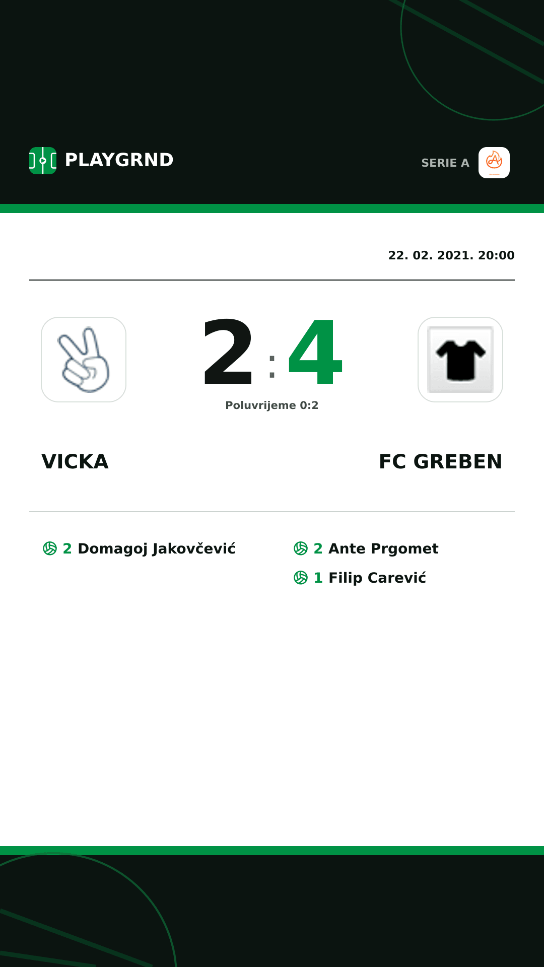 Instagram slika: Vicka 2:4 FC Greben