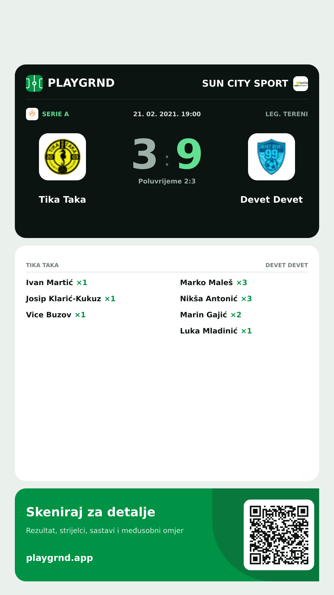 Story slika: Tika Taka 3:9 Devet Devet