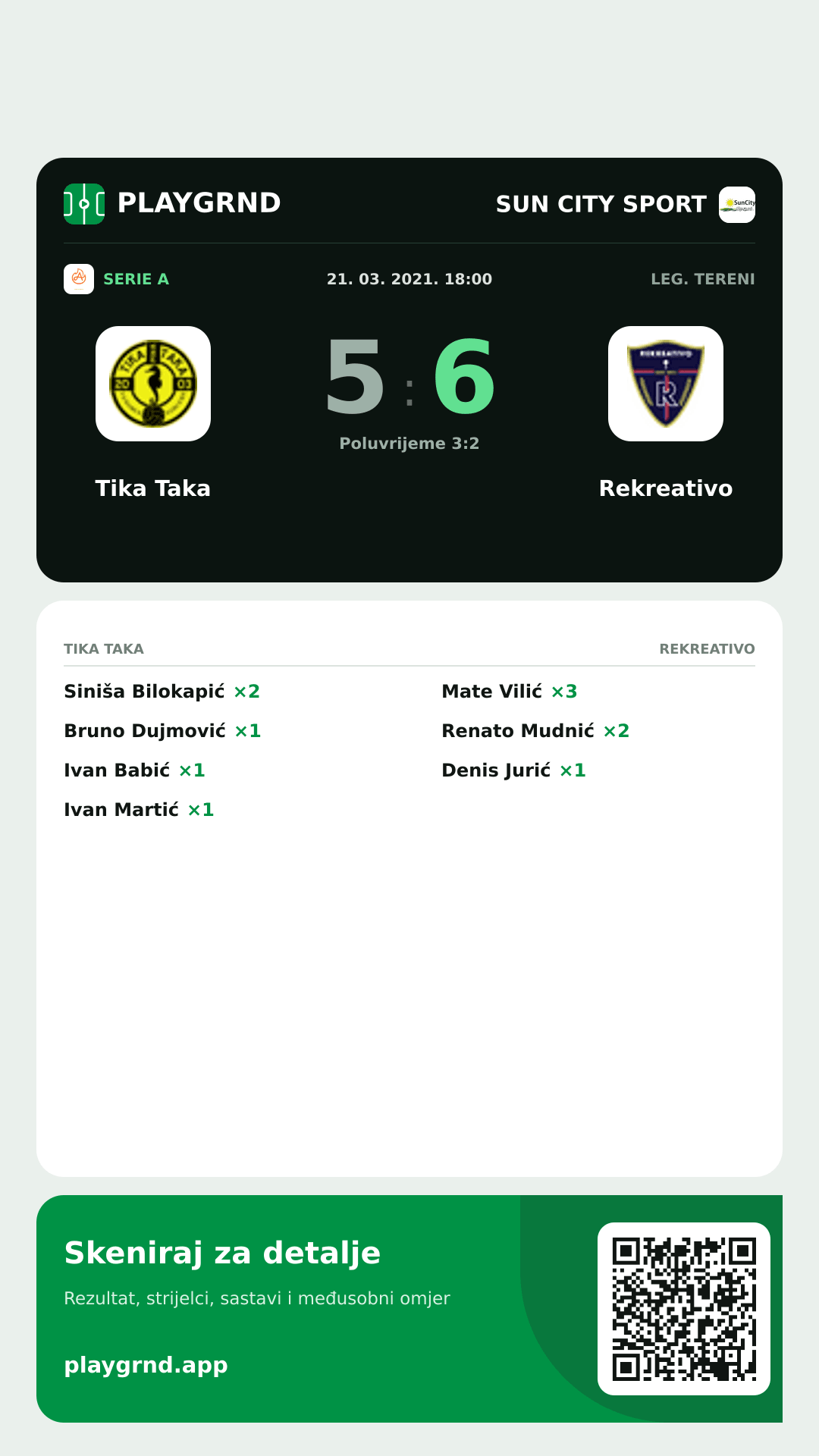 Story slika: Tika Taka 5:6 Rekreativo