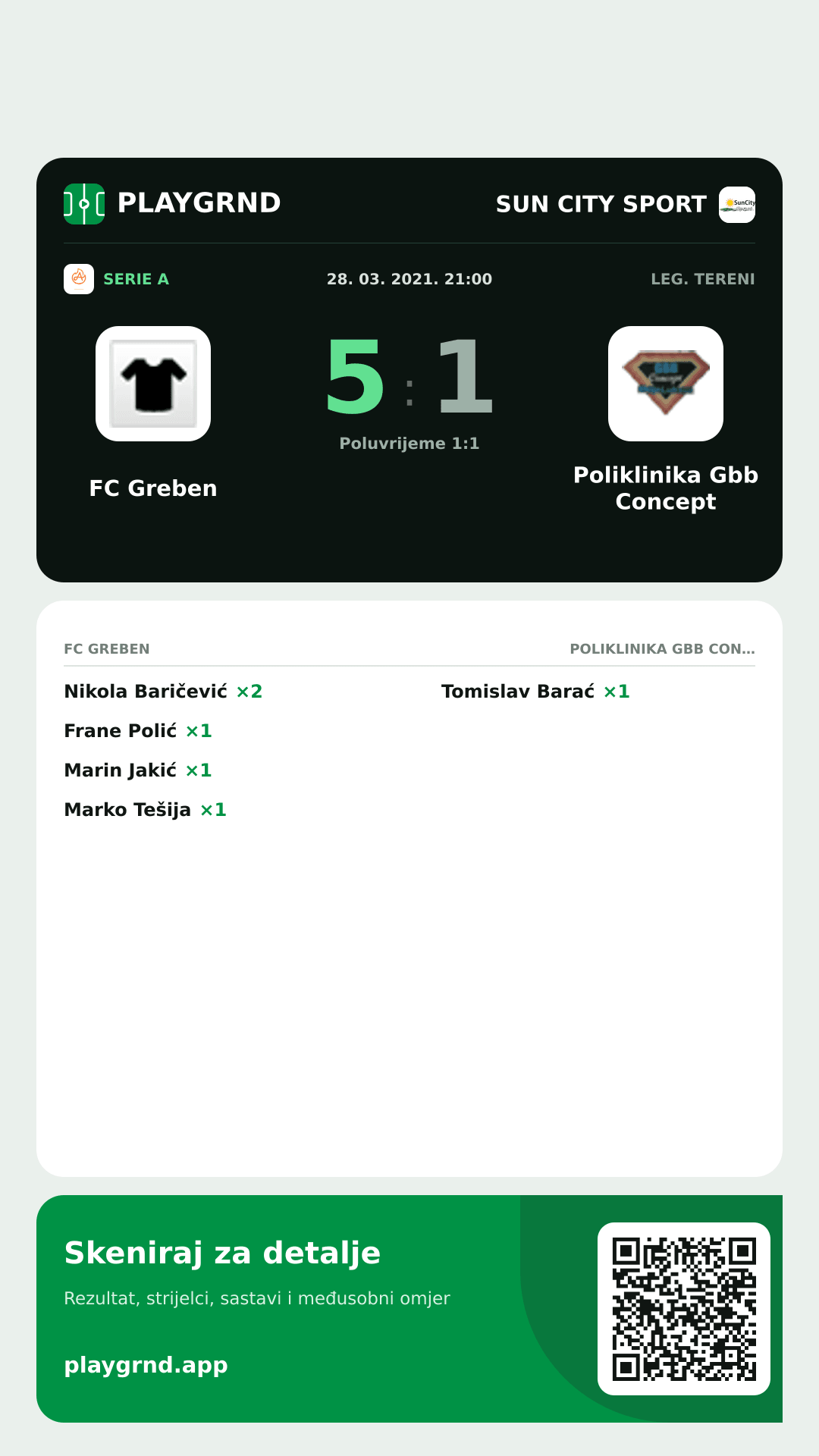 Story slika: FC Greben 5:1 Poliklinika Gbb Concept