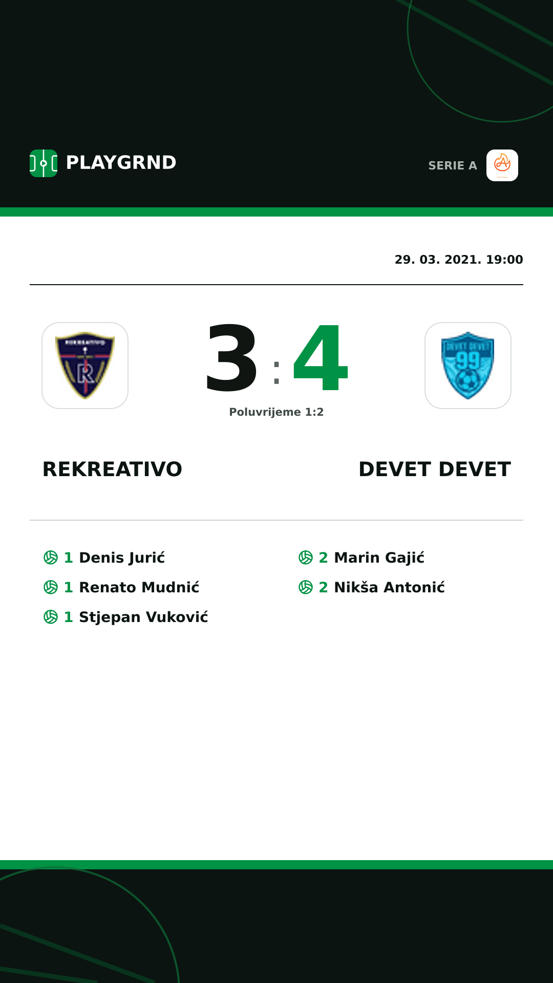 Instagram slika: Rekreativo 3:4 Devet Devet