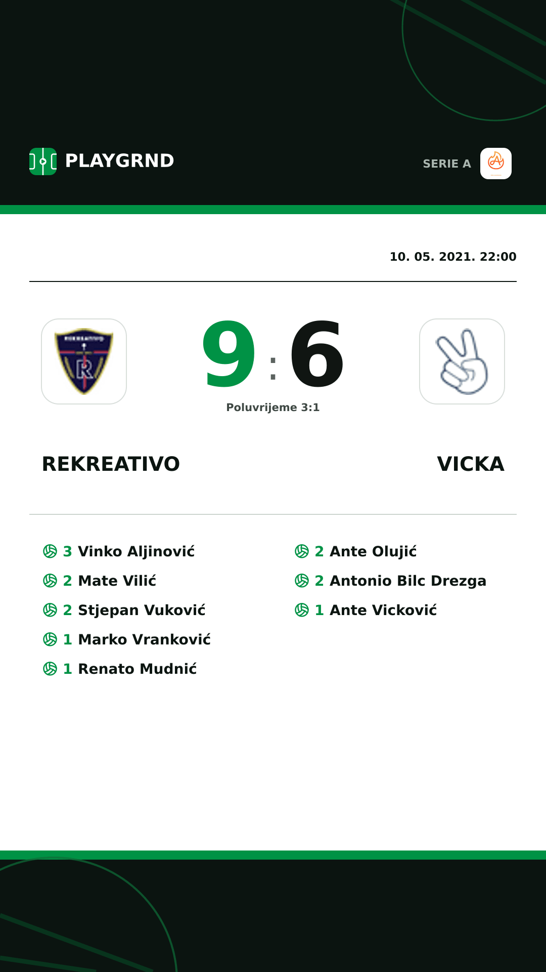 Instagram slika: Rekreativo 9:6 Vicka