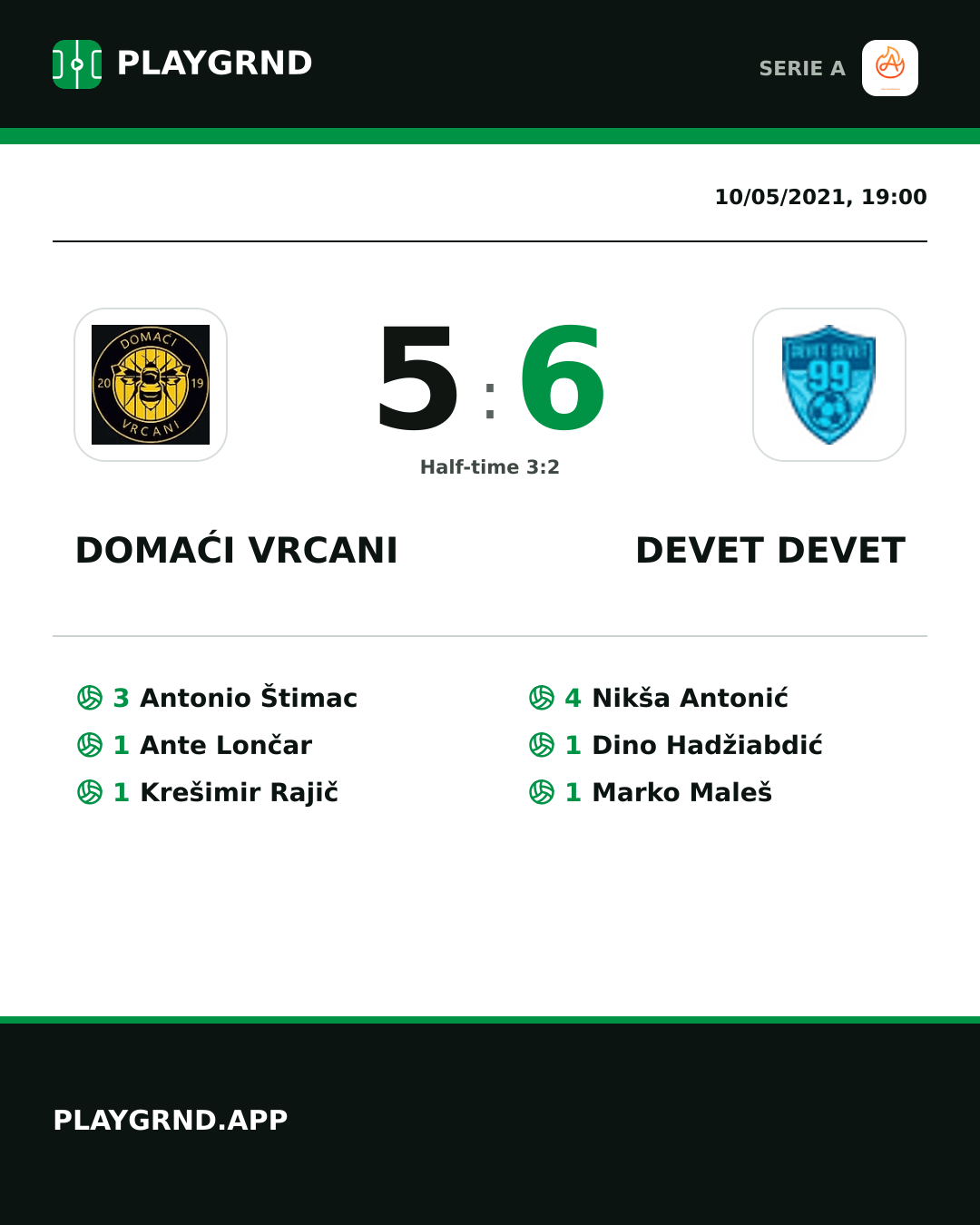 Instagram artwork: Domaći Vrcani 5:6 Devet Devet
