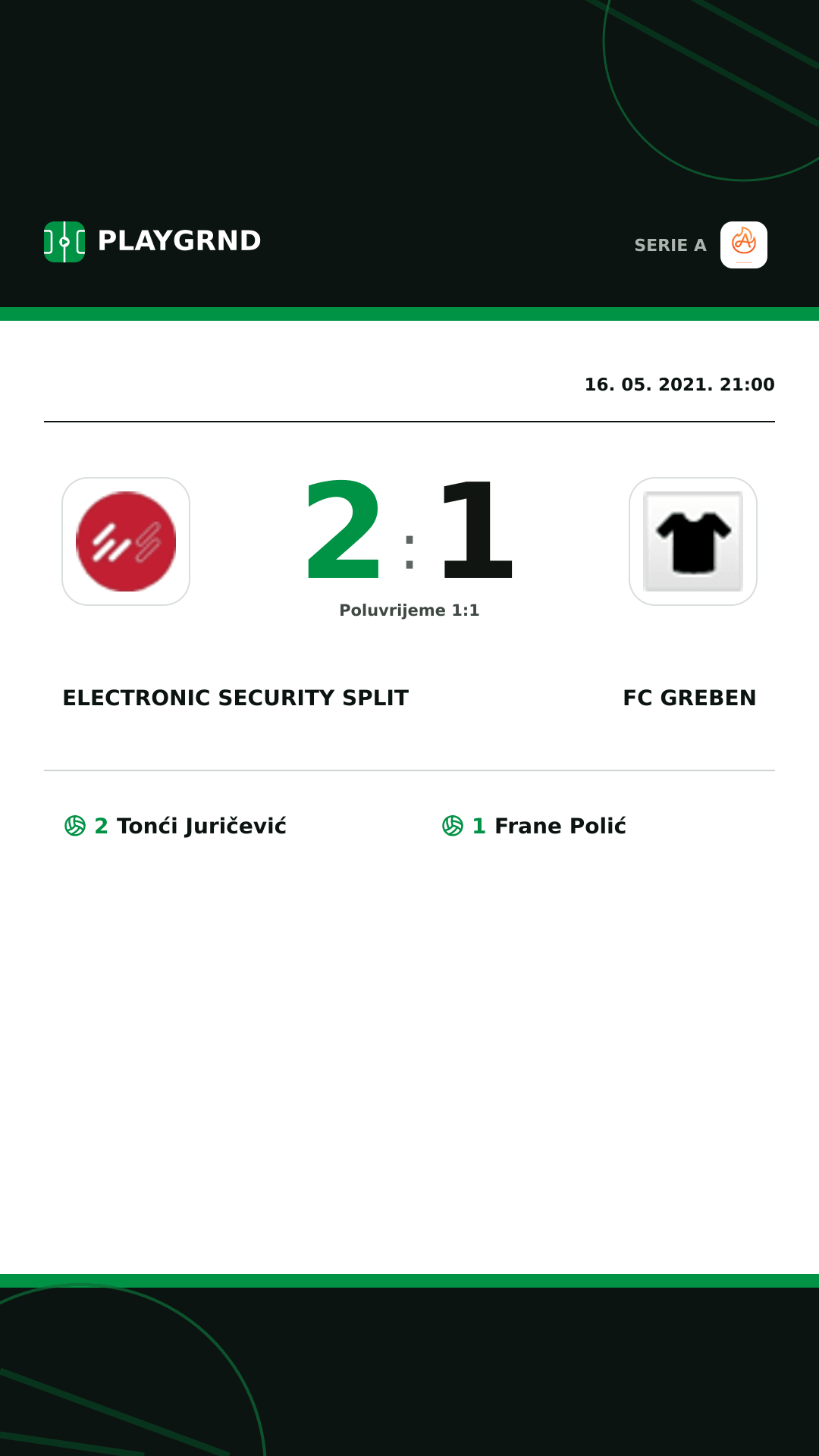 Instagram slika: Electronic Security Split 2:1 FC Greben