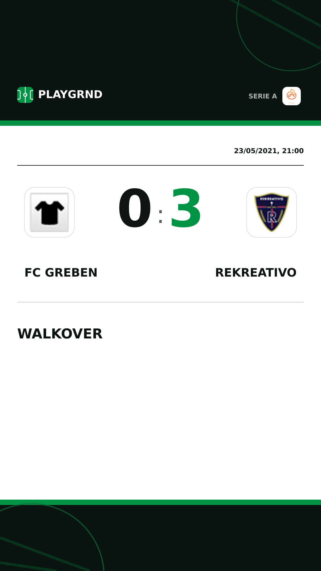 Instagram artwork: FC Greben 0:3 Rekreativo