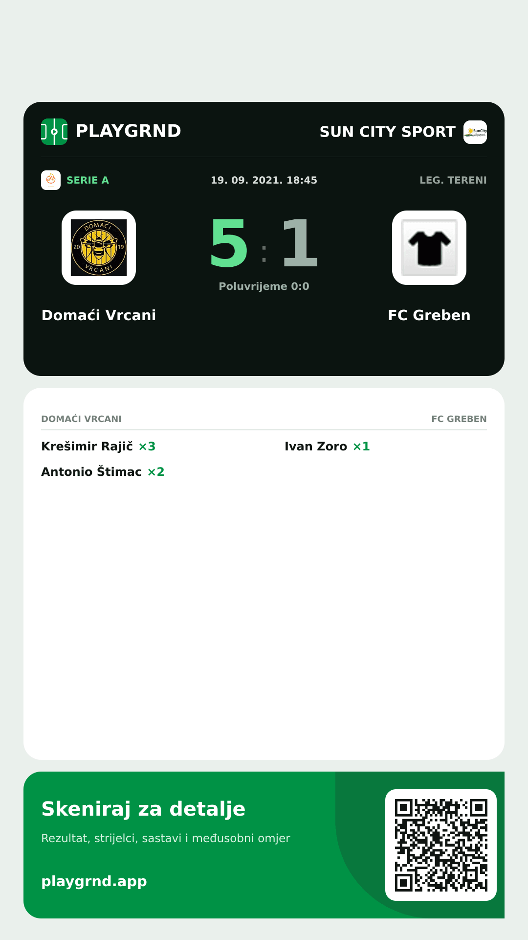 Story slika: Domaći Vrcani 5:1 FC Greben