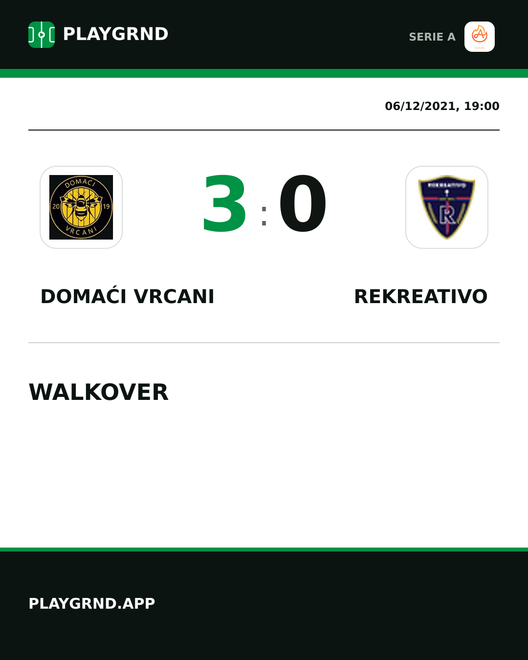 Instagram artwork: Domaći Vrcani 3:0 Rekreativo