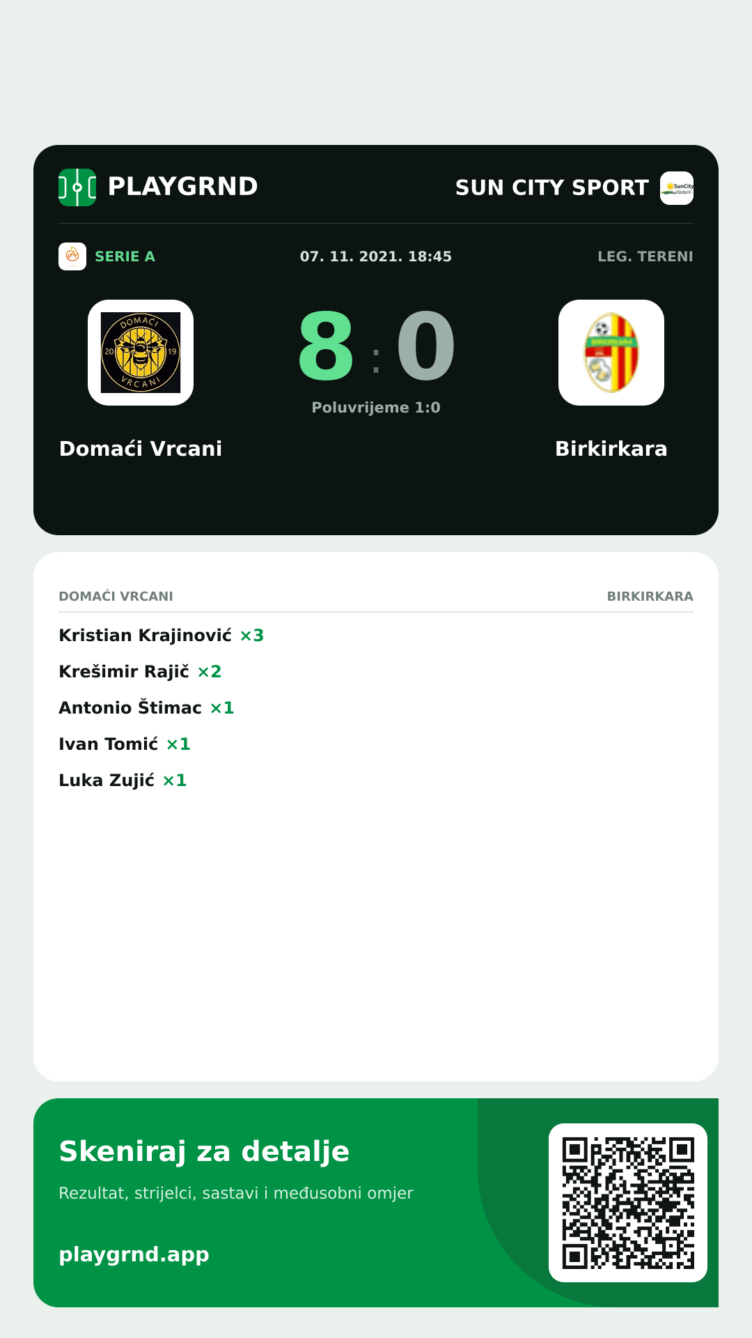 Story slika: Domaći Vrcani 8:0 Birkirkara