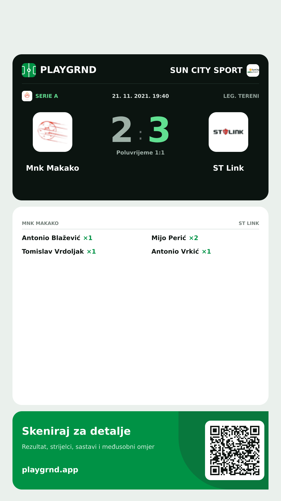 Story slika: Mnk Makako 2:3 ST Link