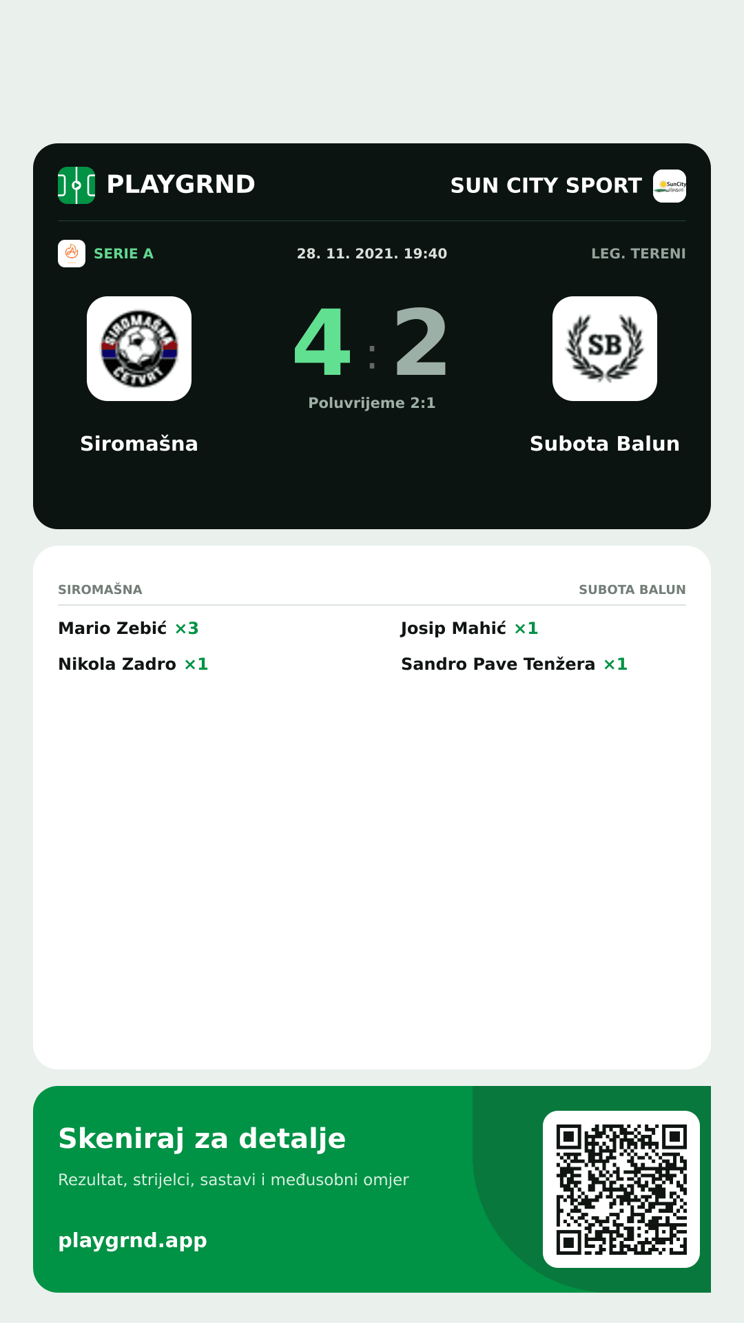 Story image: Siromašna 4:2 Subota Balun