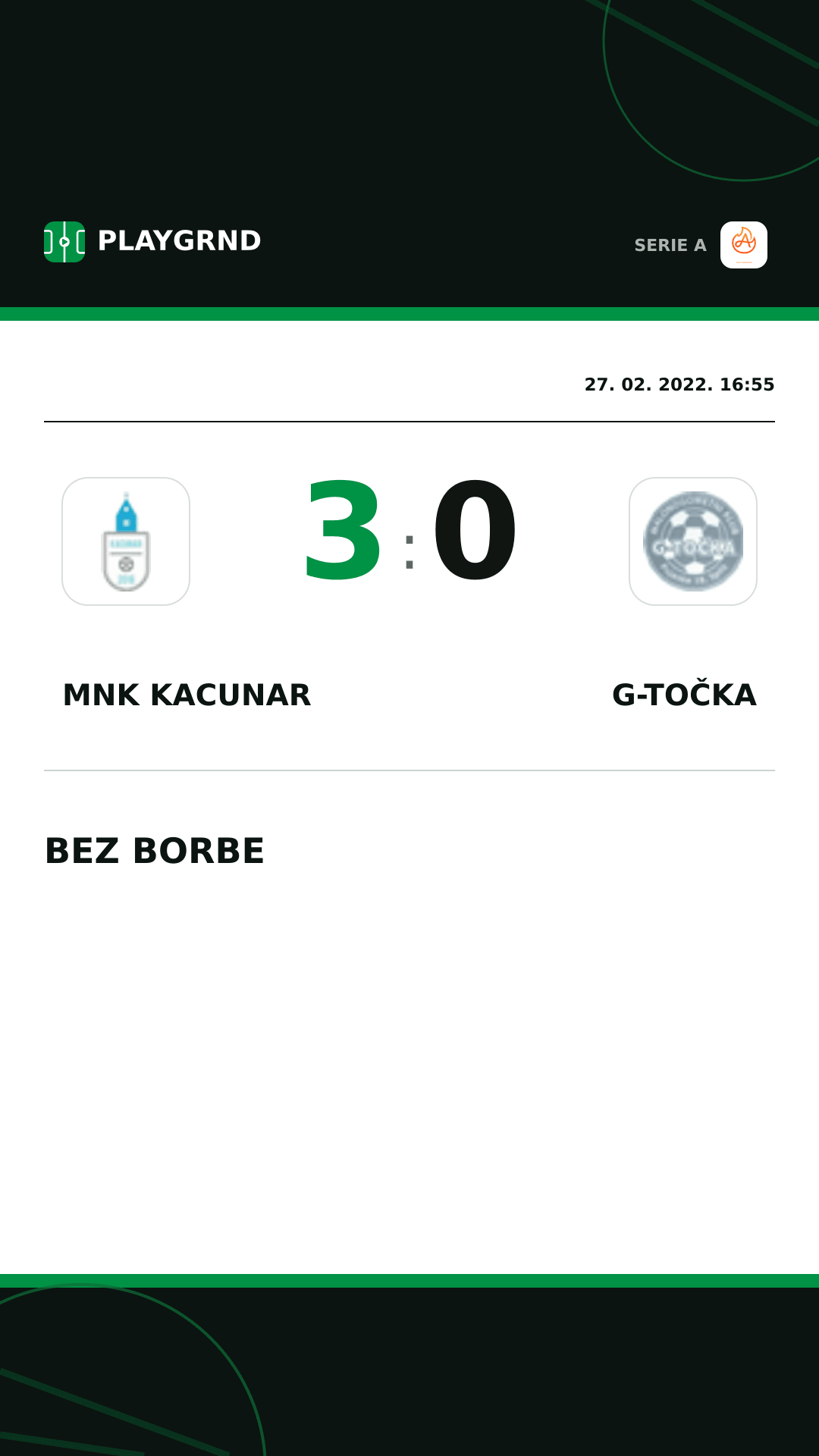 Instagram slika: Mnk Kacunar 3:0 G-Točka