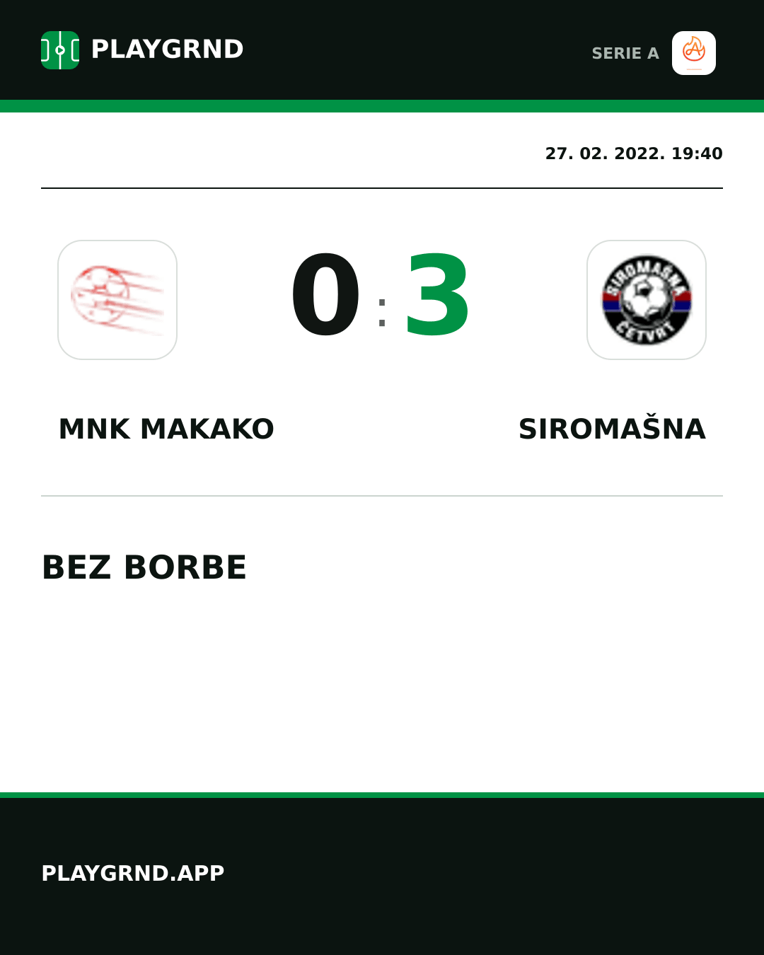 Instagram slika: Mnk Makako 0:3 Siromašna