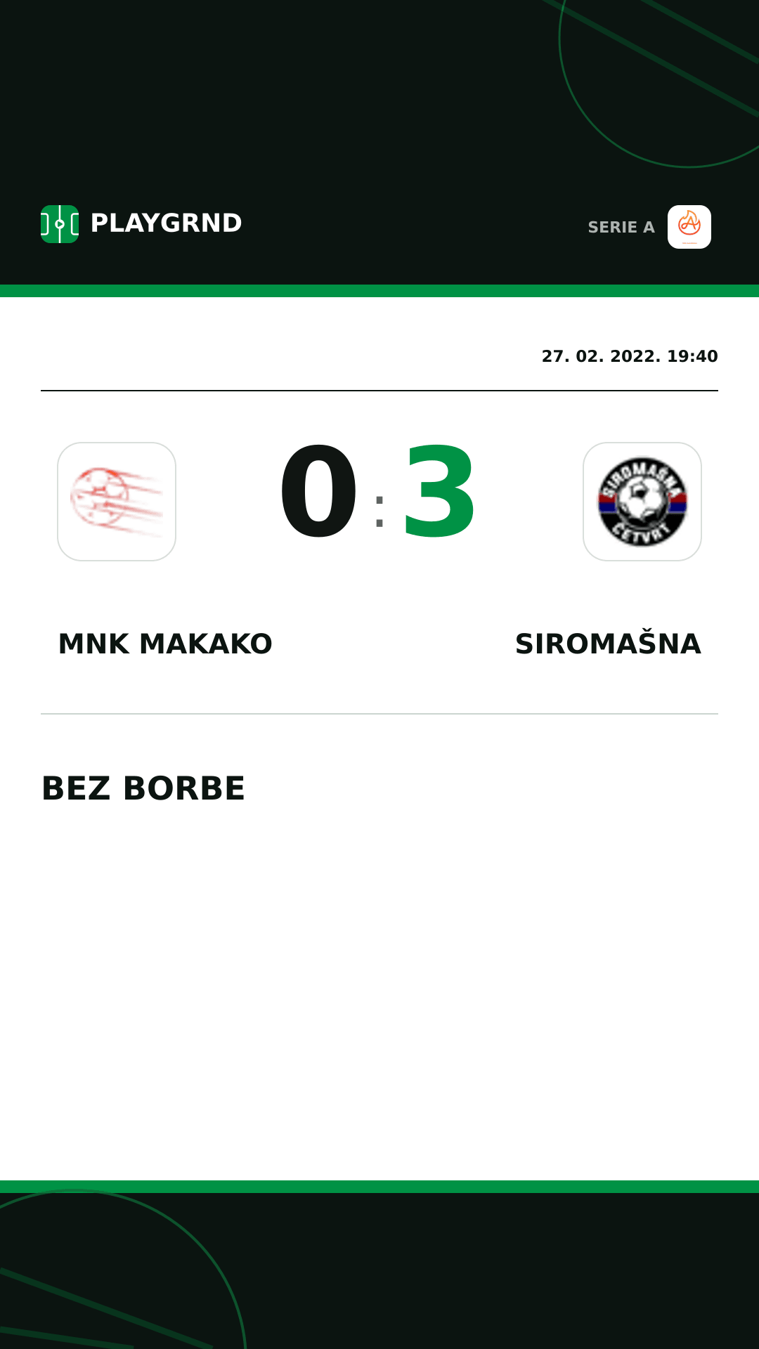 Instagram slika: Mnk Makako 0:3 Siromašna