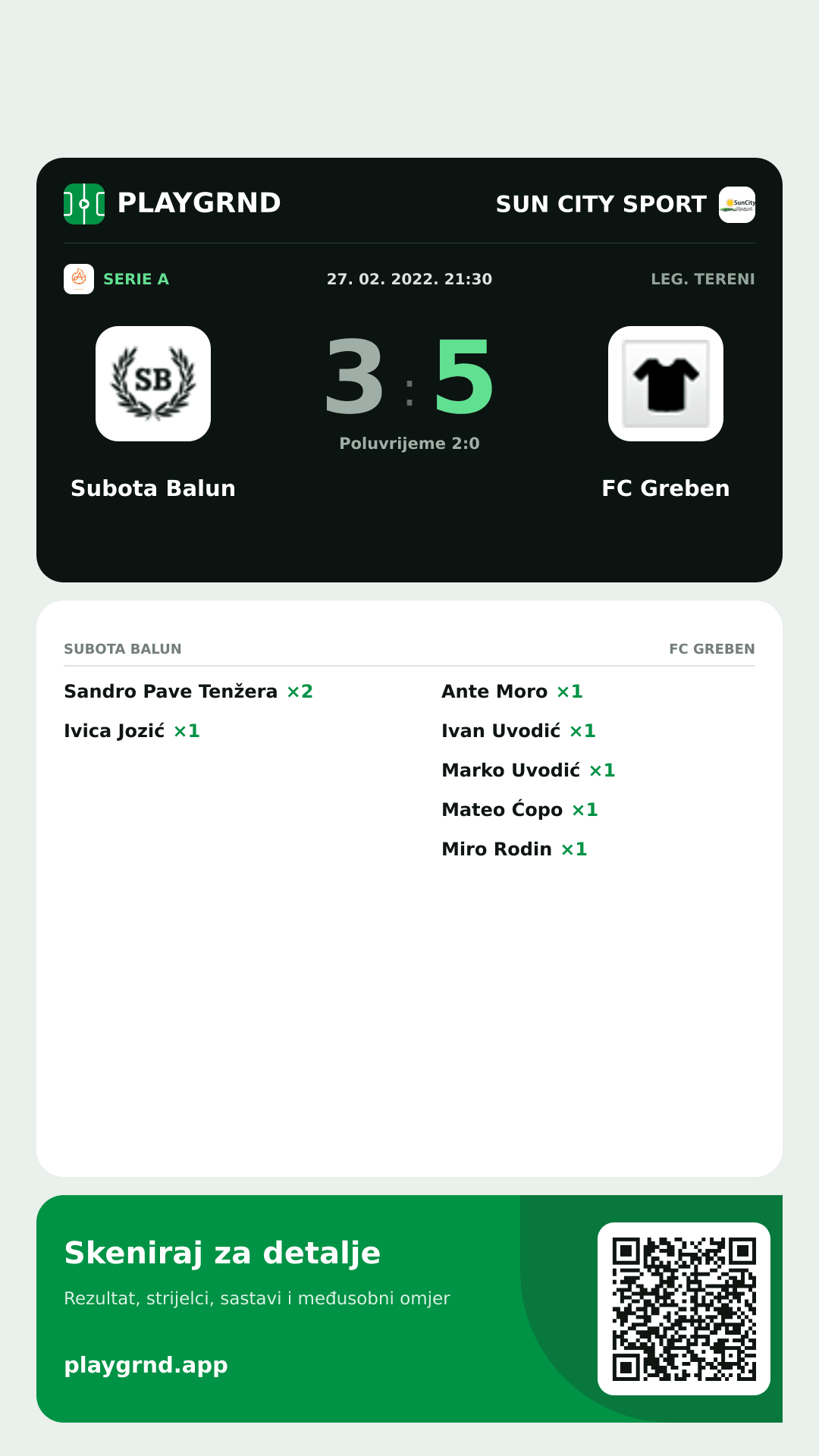 Story slika: Subota Balun 3:5 FC Greben