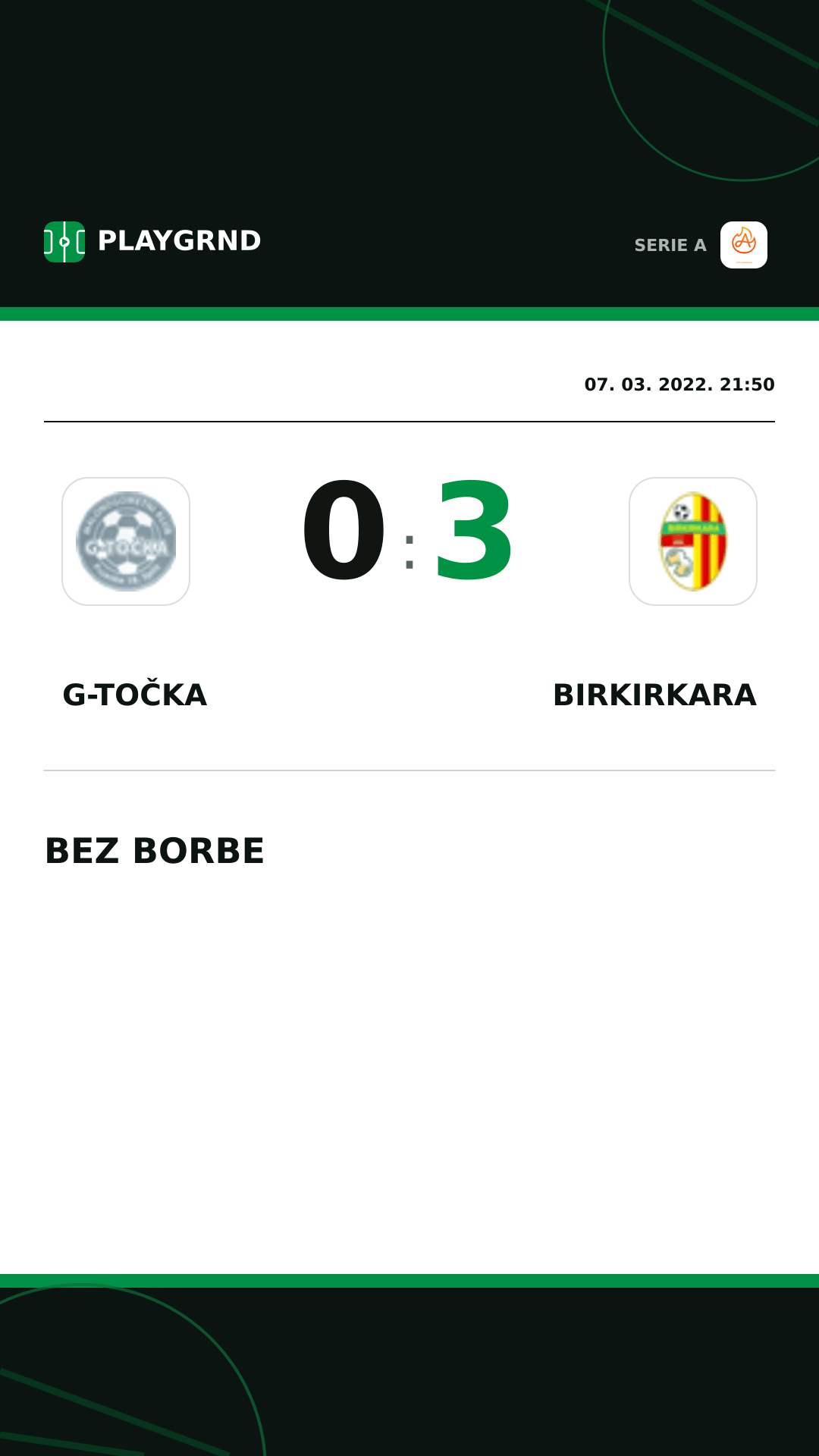 Instagram slika: G-Točka 0:3 Birkirkara