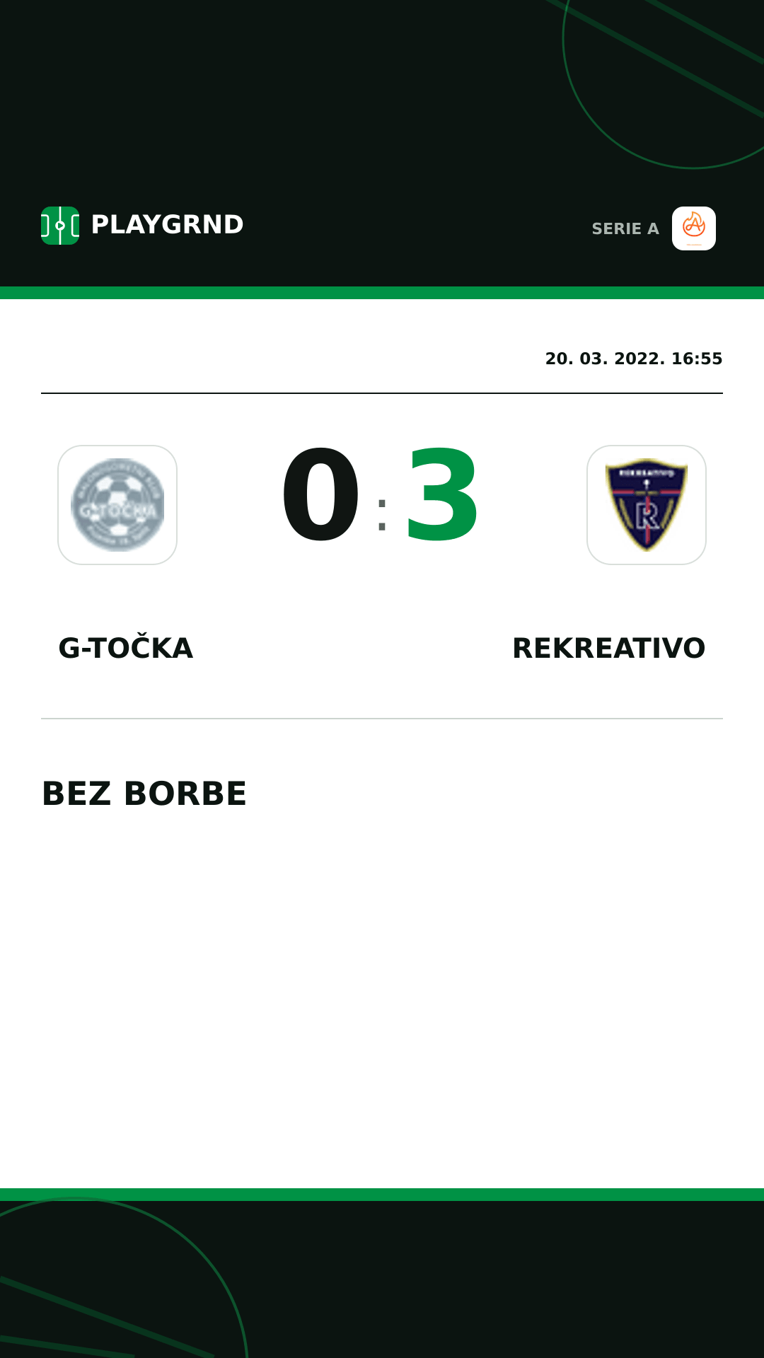 Instagram slika: G-Točka 0:3 Rekreativo
