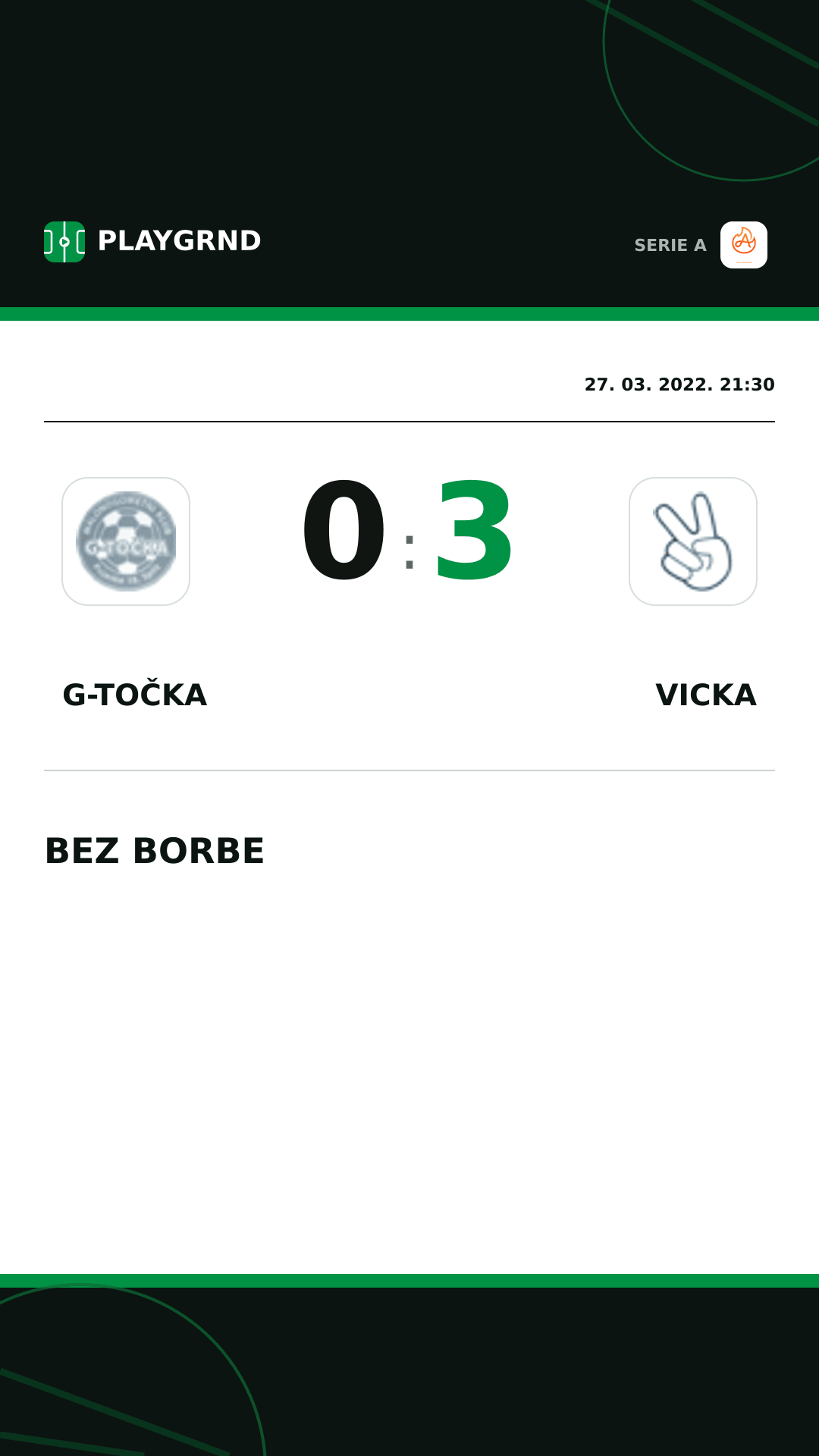 Instagram slika: G-Točka 0:3 Vicka