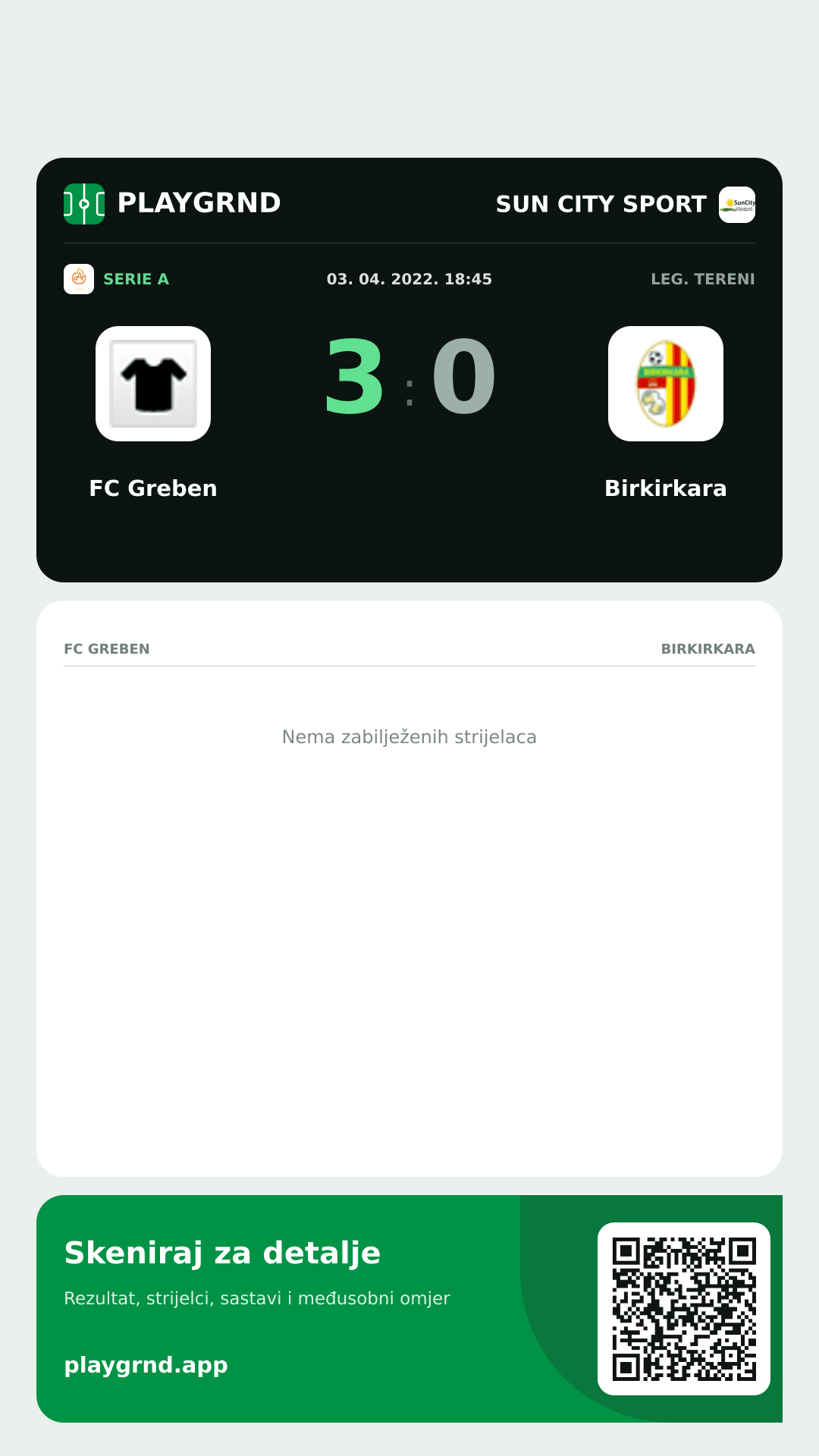 Story slika: FC Greben 3:0 Birkirkara