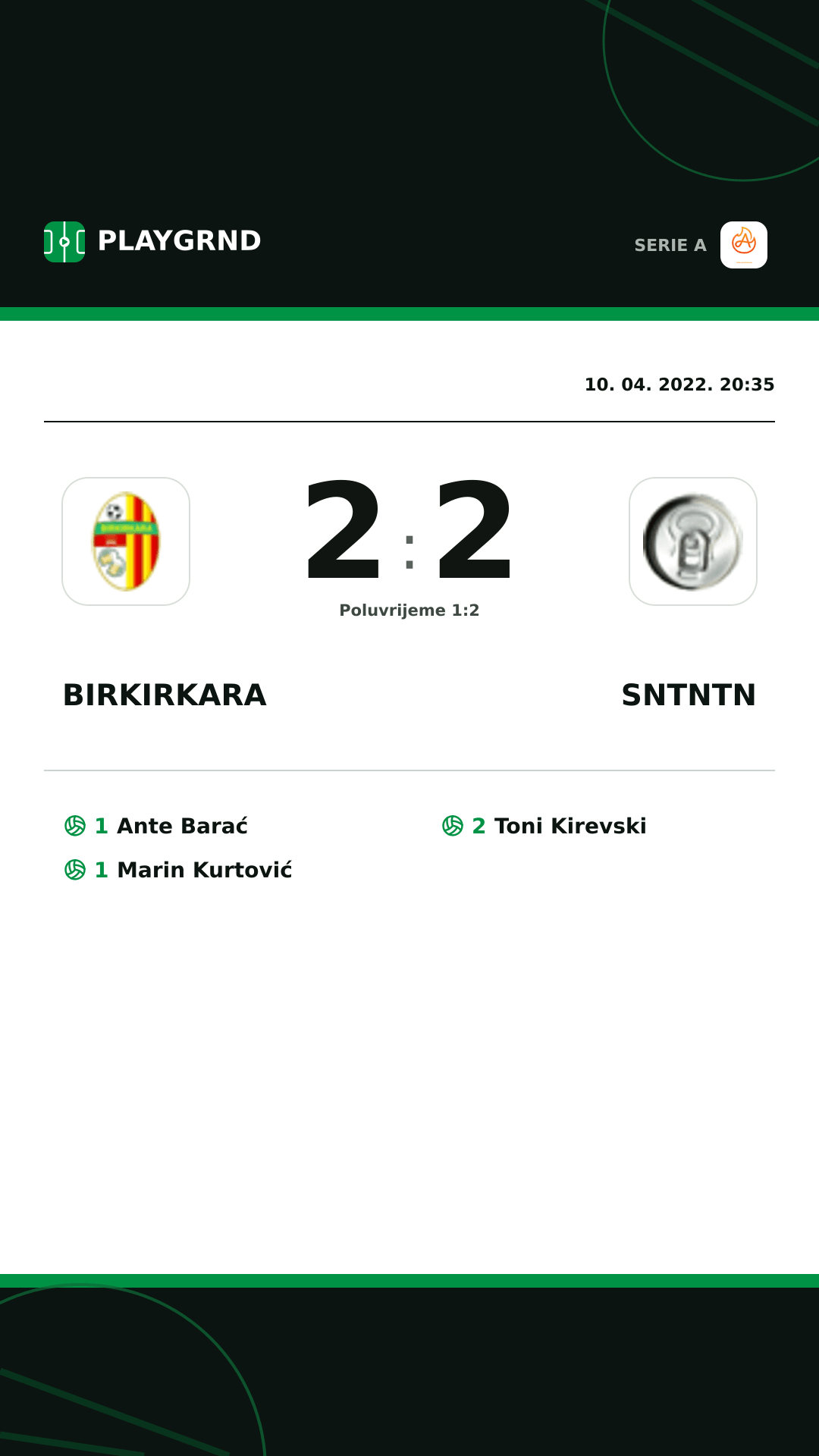 Instagram slika: Birkirkara 2:2 Sntntn