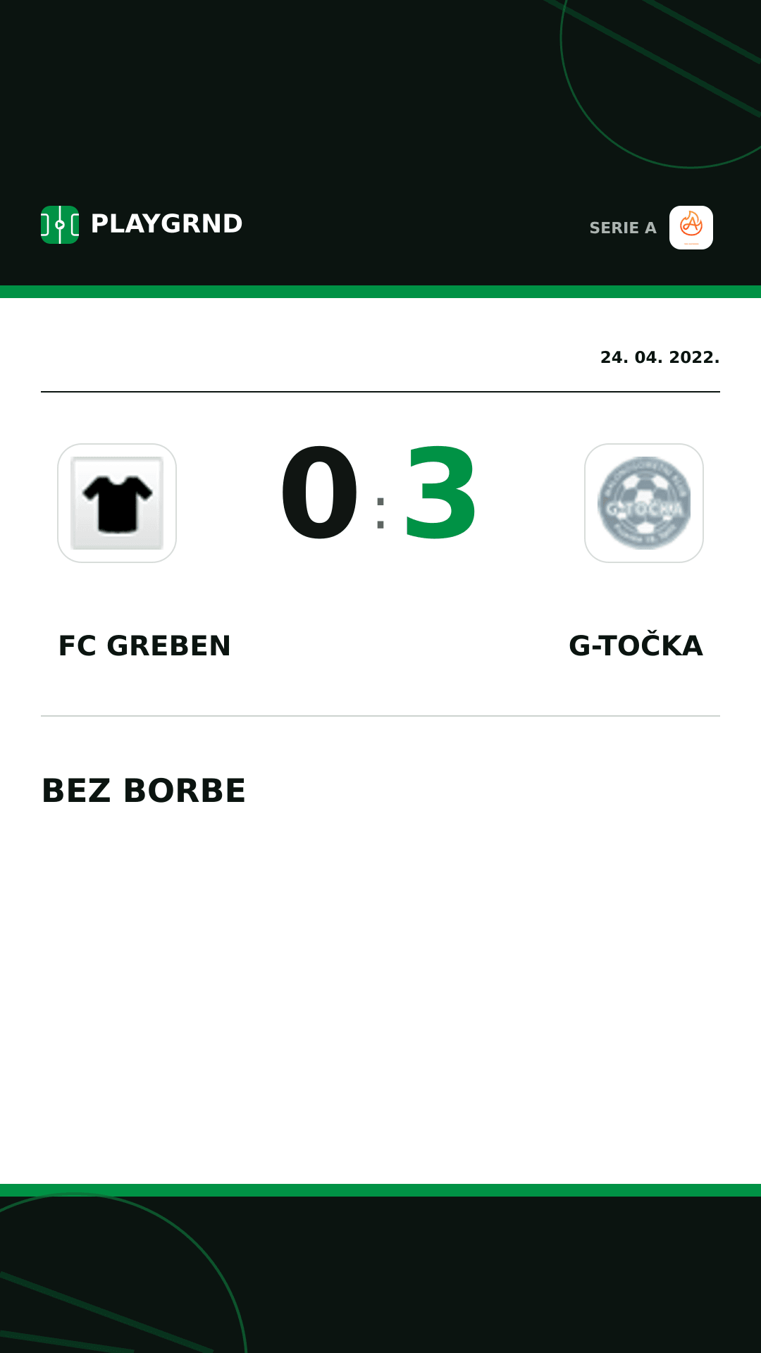 Instagram slika: FC Greben 0:3 G-Točka