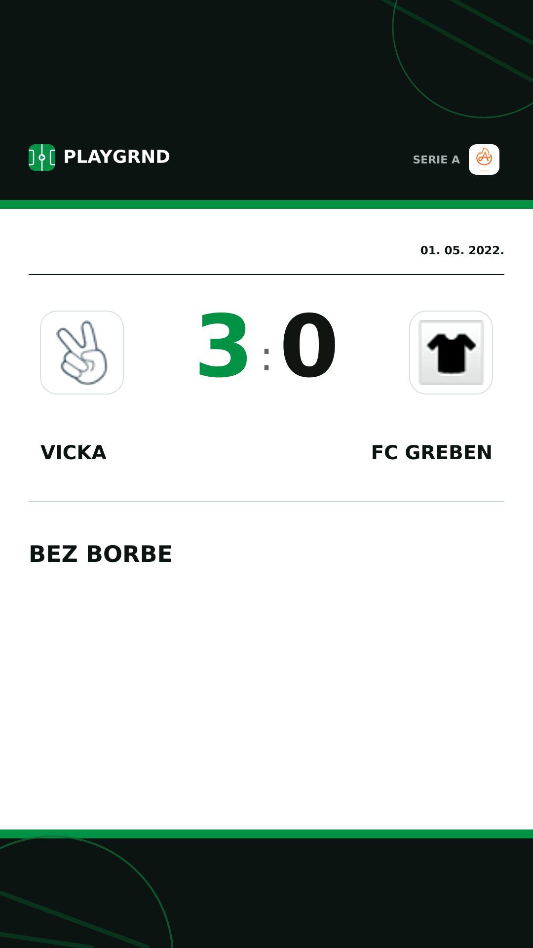 Instagram slika: Vicka 3:0 FC Greben