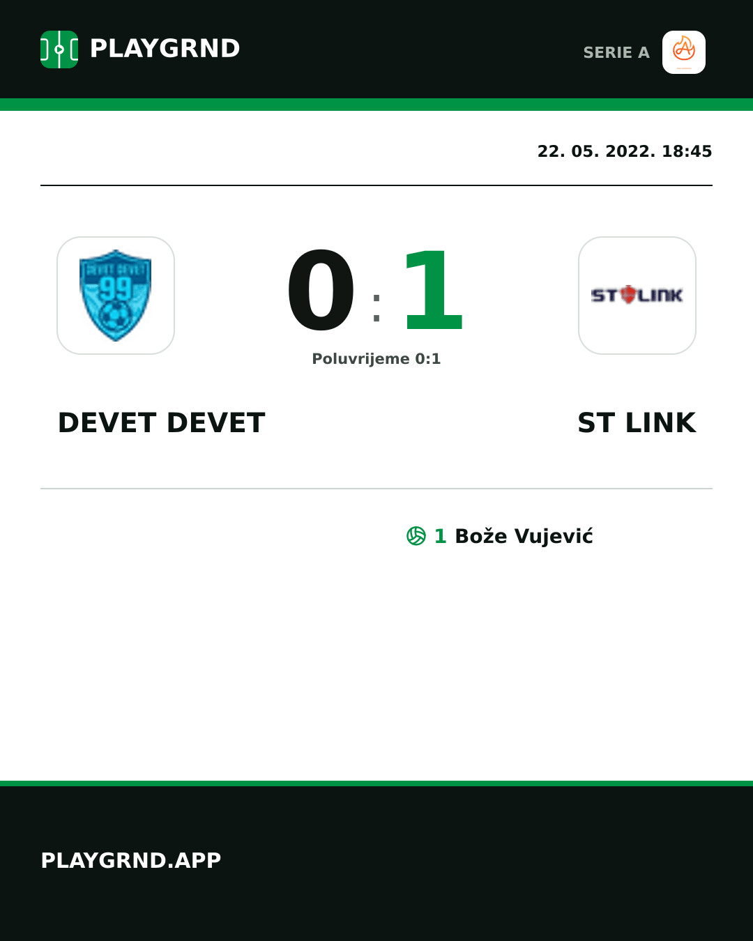 Instagram slika: Devet Devet 0:1 ST Link