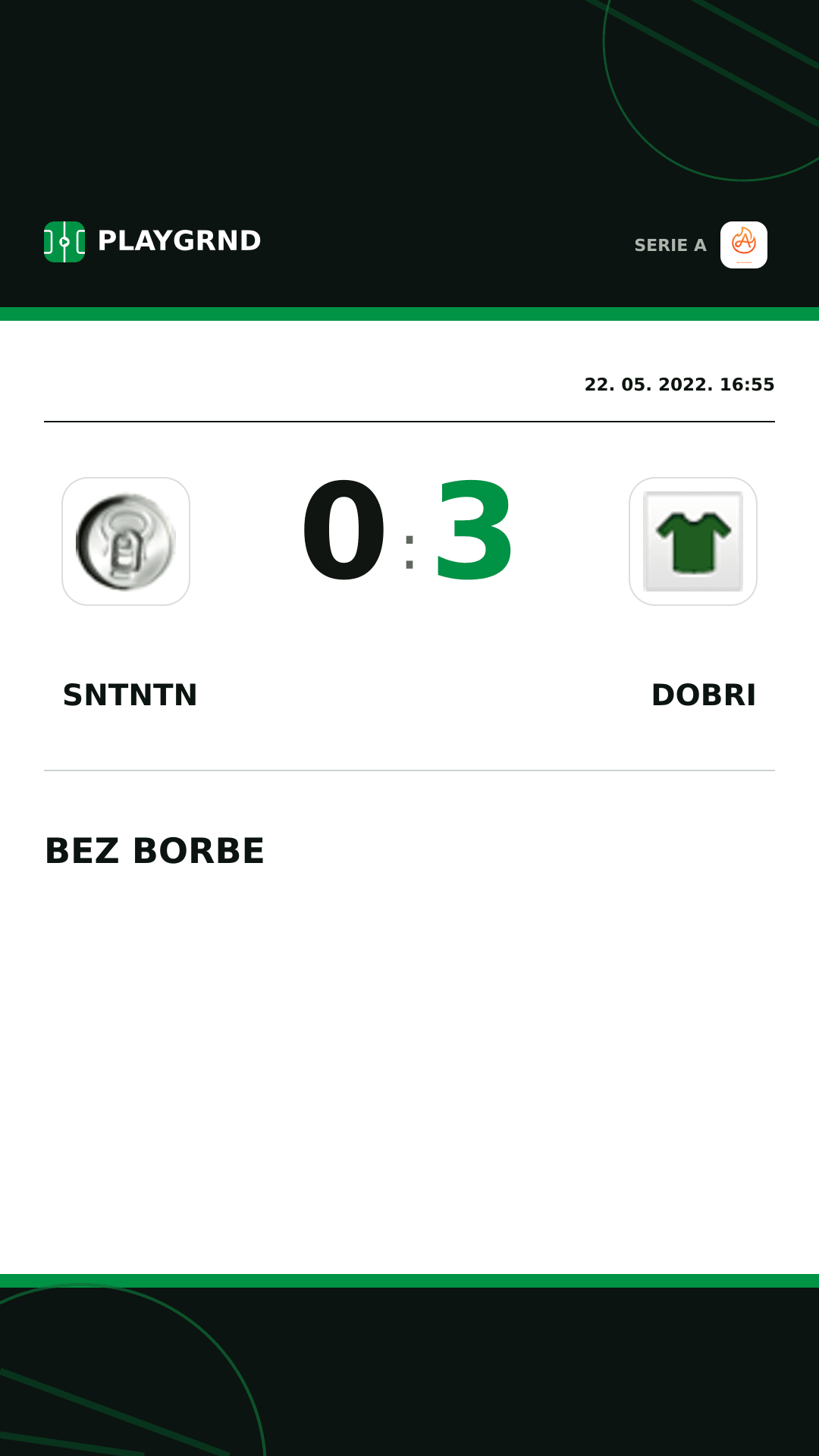 Instagram slika: Sntntn 0:3 Dobri