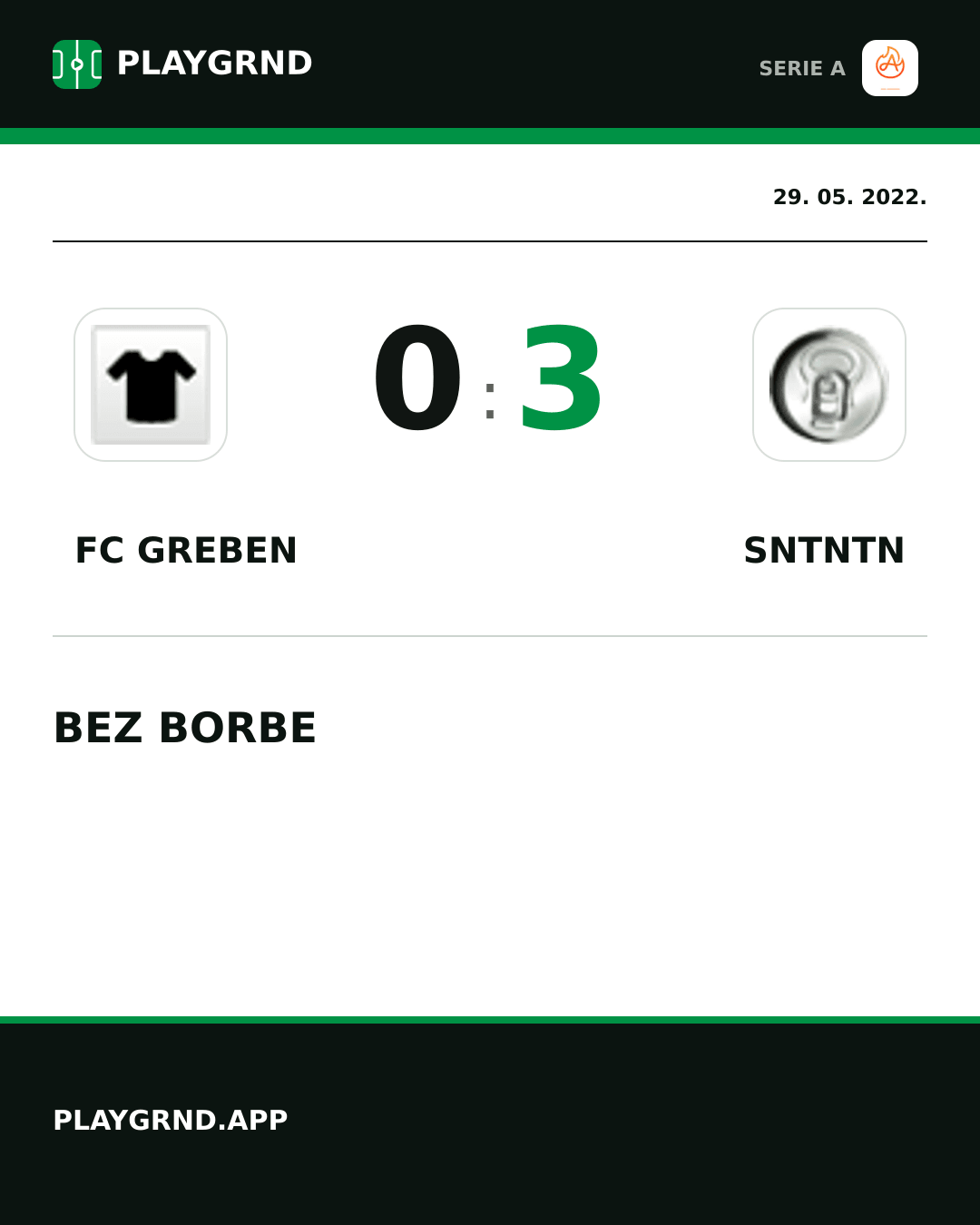 Instagram slika: FC Greben 0:3 Sntntn