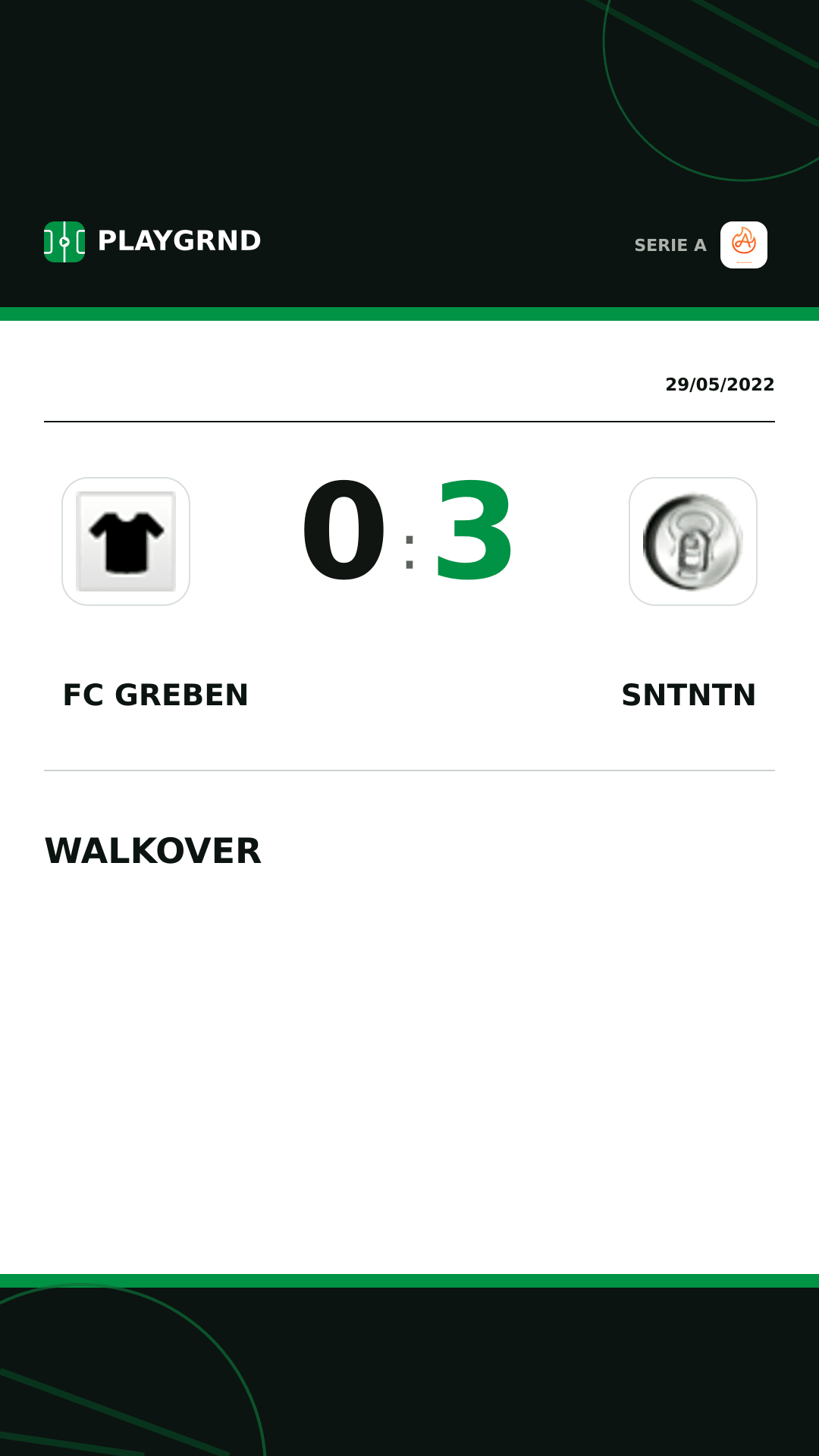 Instagram artwork: FC Greben 0:3 Sntntn