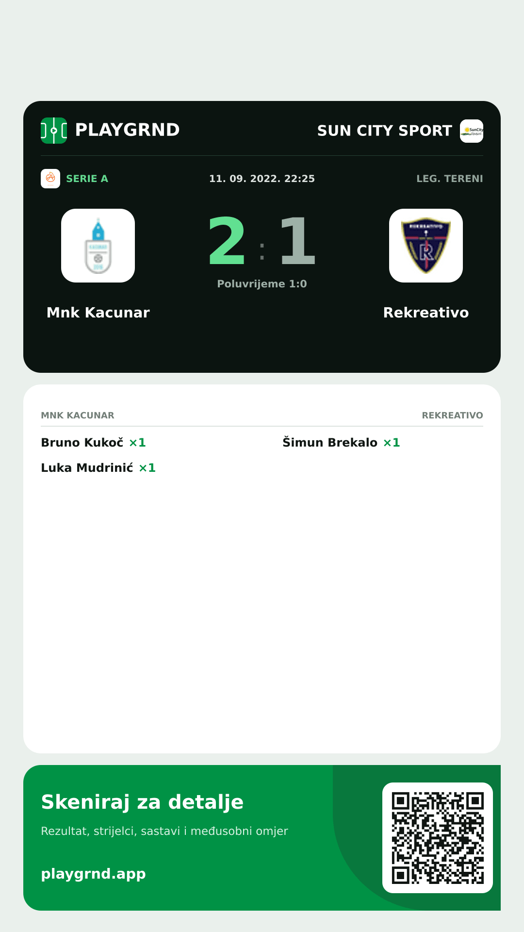 Story slika: Mnk Kacunar 2:1 Rekreativo