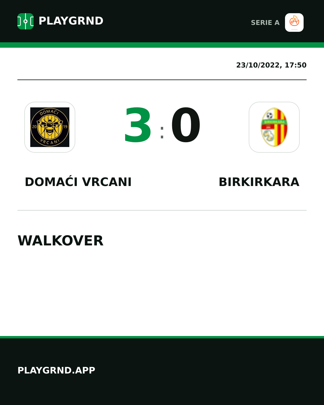 Instagram artwork: Domaći Vrcani 3:0 Birkirkara