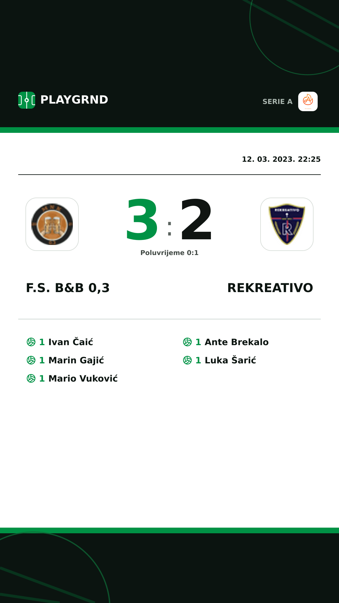 Instagram slika: F.S. B&B 0,3 3:2 Rekreativo