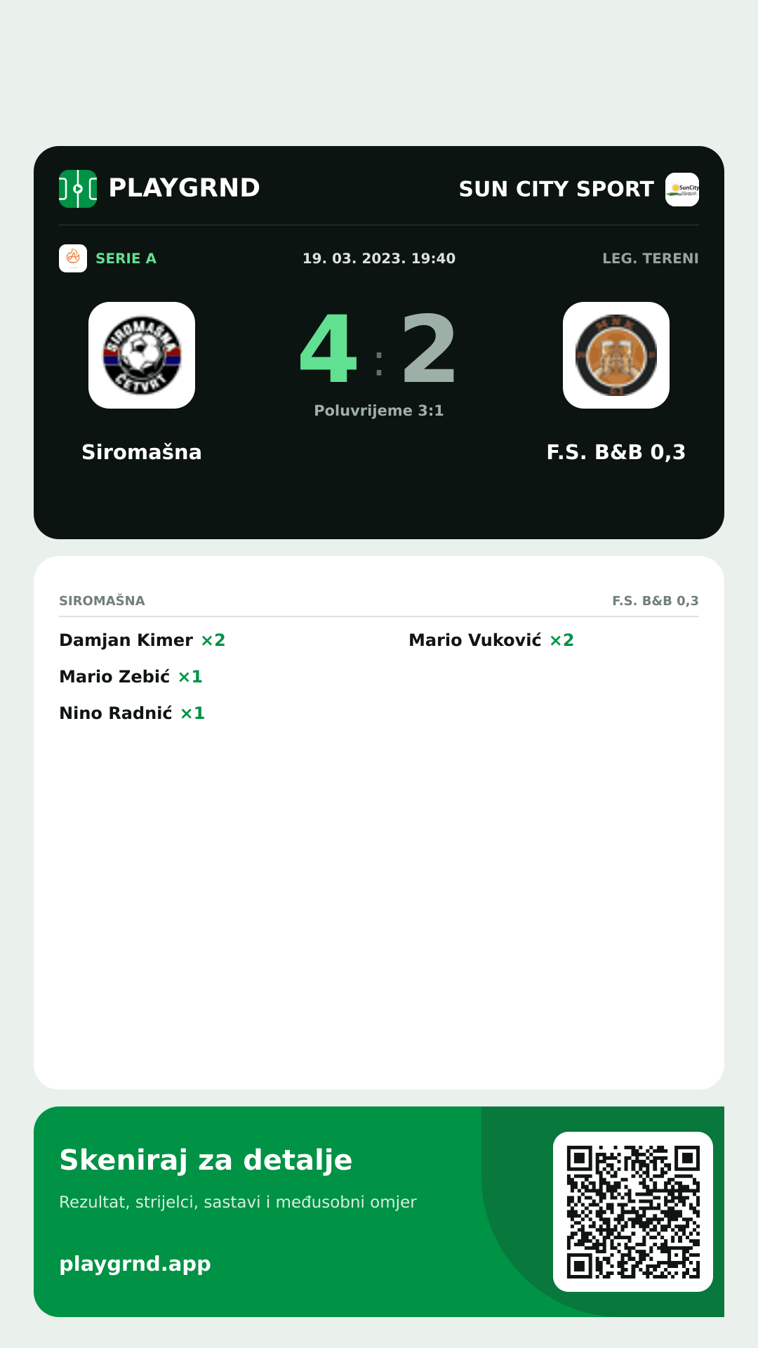 Story image: Siromašna 4:2 F.S. B&B 0,3