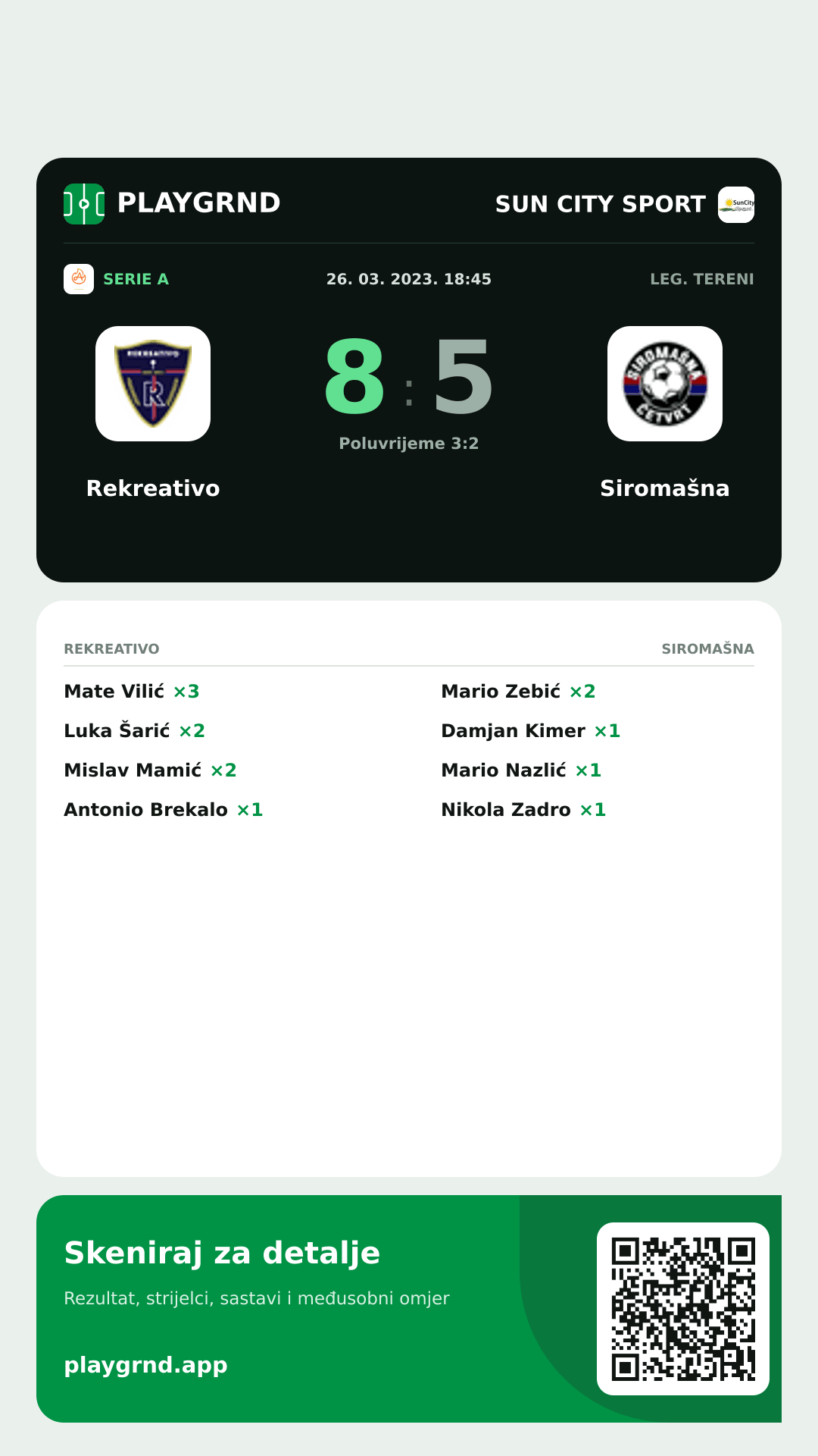 Story image: Rekreativo 8:5 Siromašna