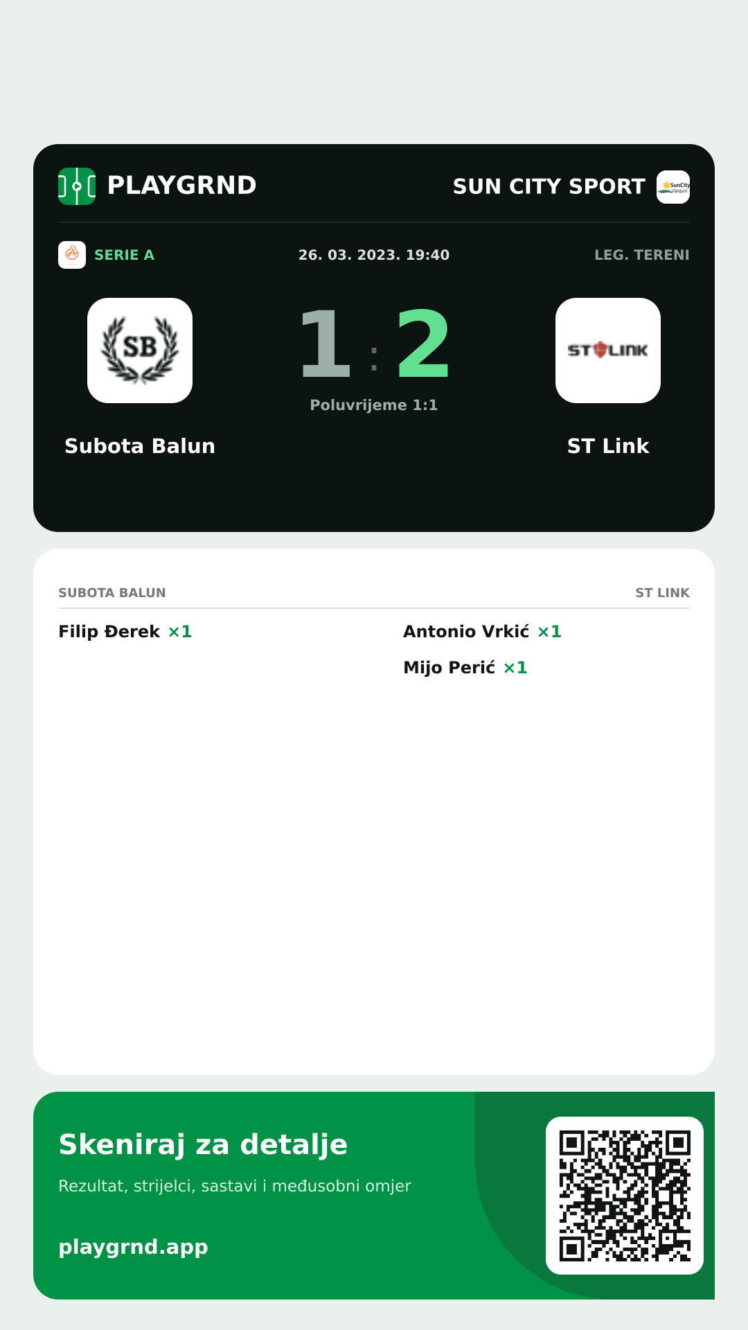 Story slika: Subota Balun 1:2 ST Link