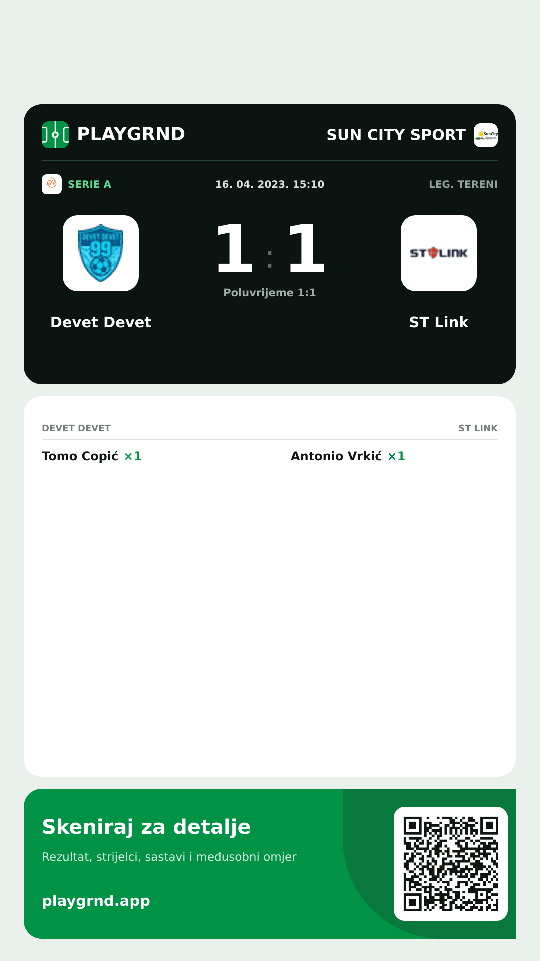 Story slika: Devet Devet 1:1 ST Link