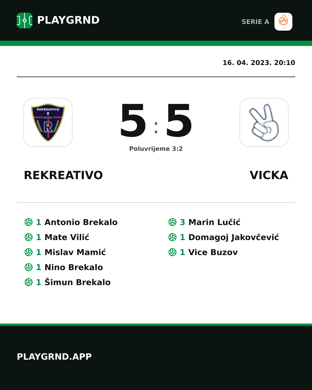 Instagram slika: Rekreativo 5:5 Vicka