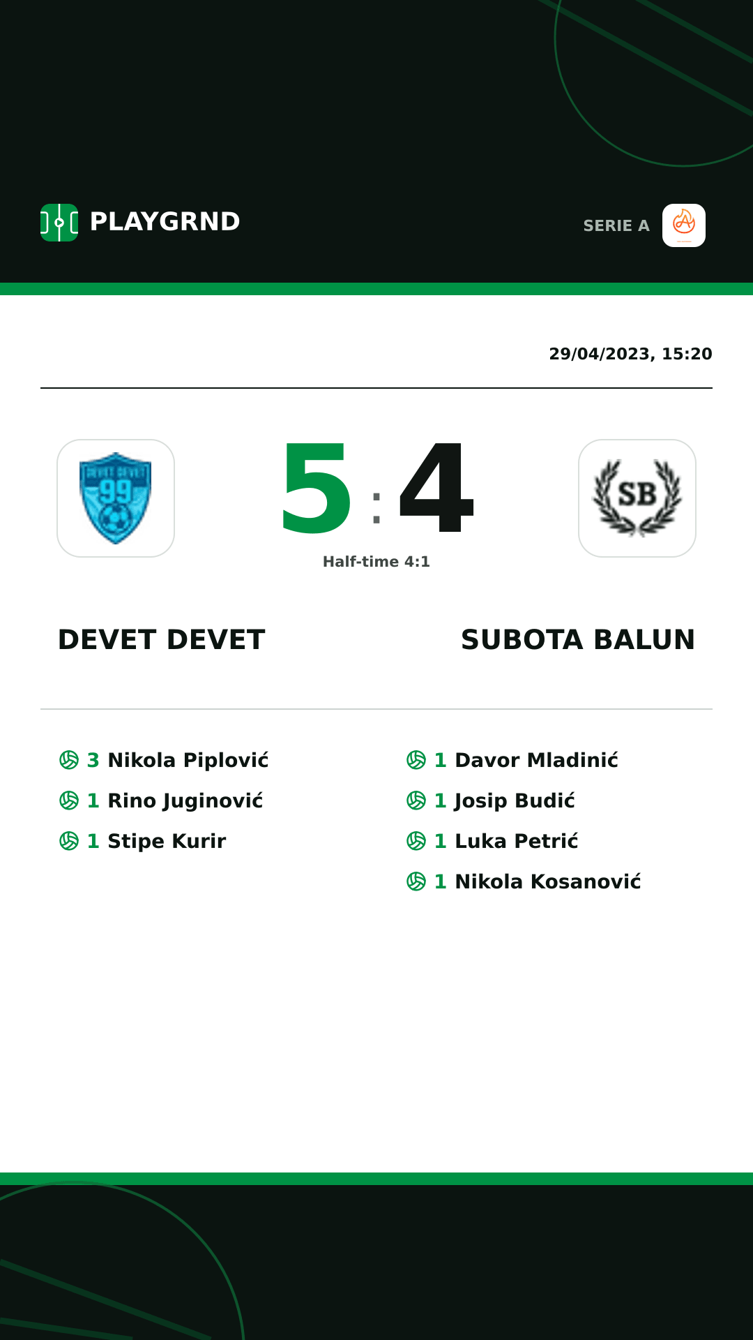 Instagram artwork: Devet Devet 5:4 Subota Balun