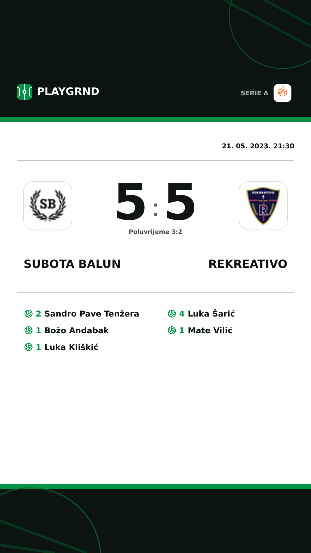 Instagram slika: Subota Balun 5:5 Rekreativo