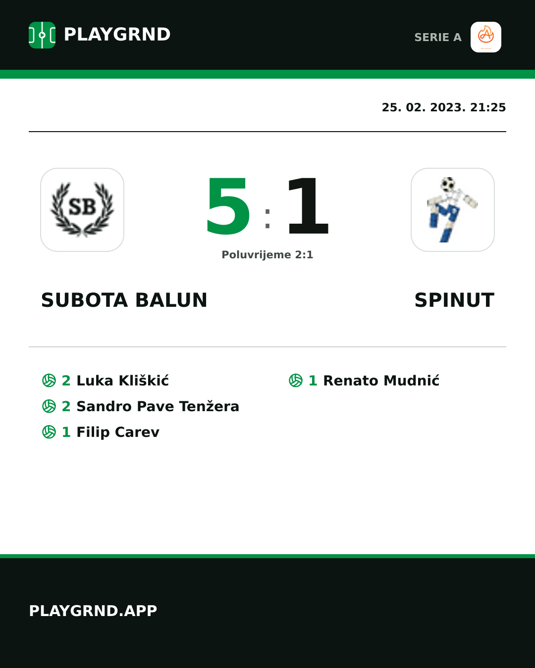 Instagram slika: Subota Balun 5:1 Spinut