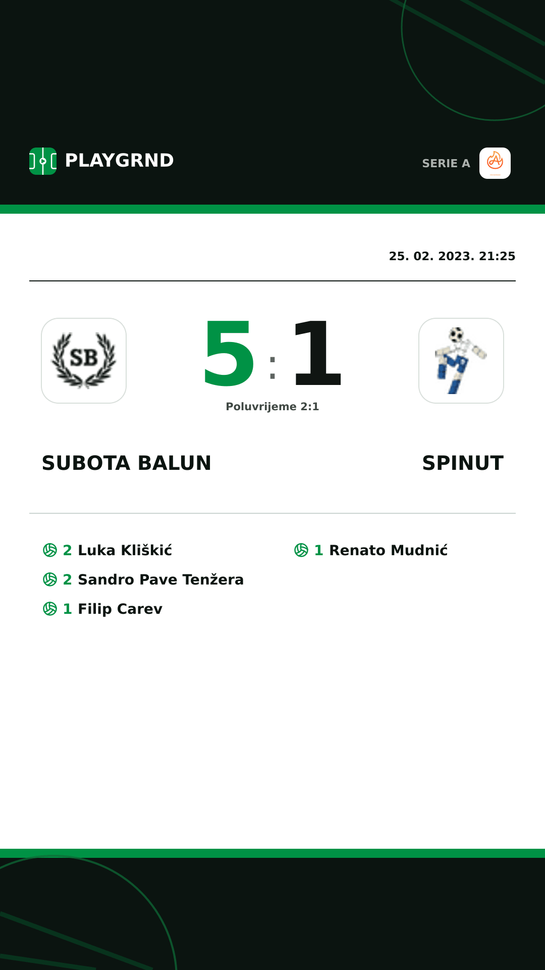 Instagram slika: Subota Balun 5:1 Spinut