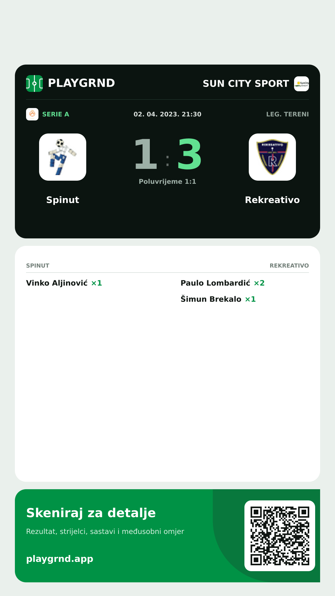 Story image: Spinut 1:3 Rekreativo